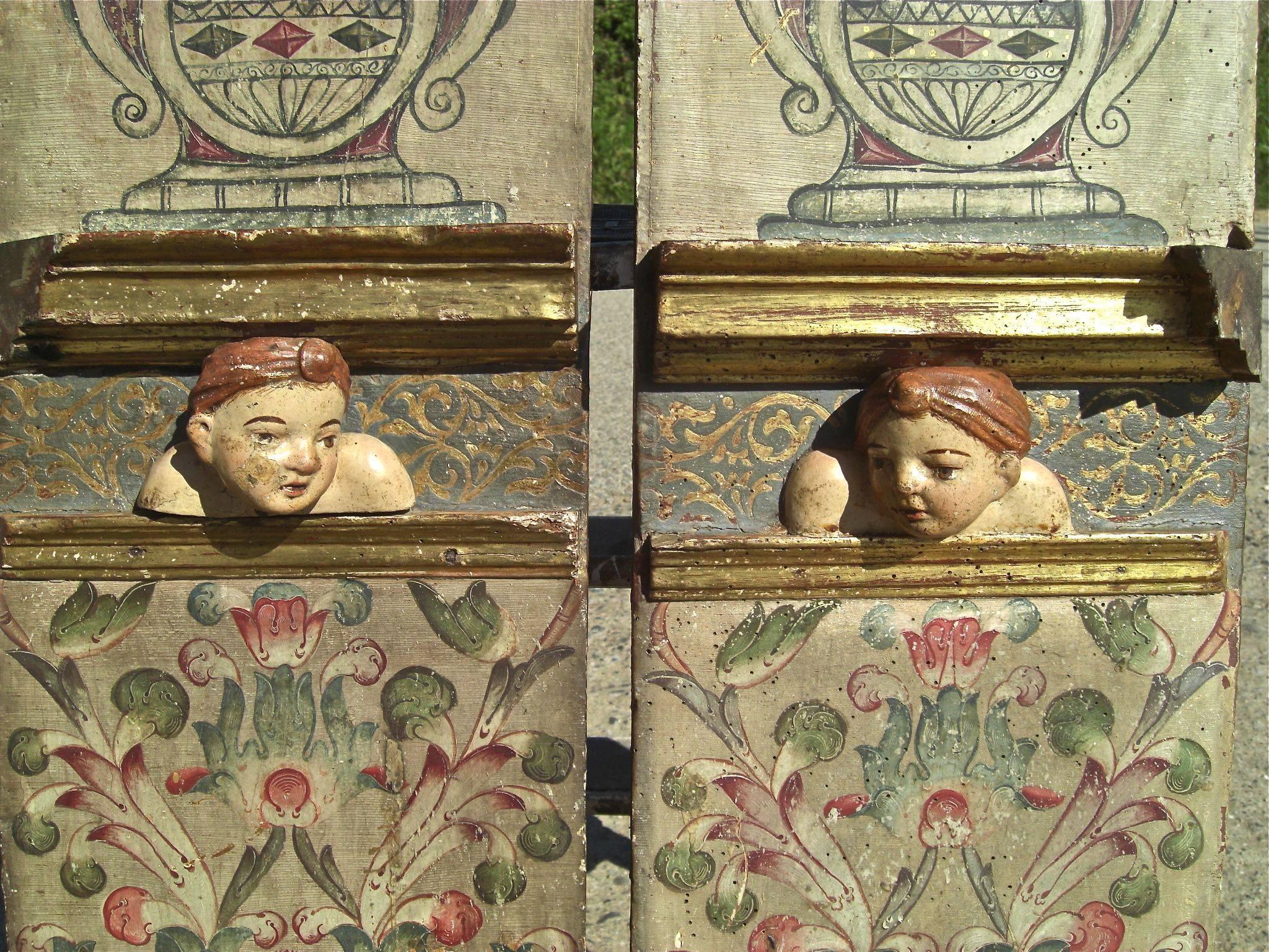 Purchased from a private collection in the town of Santa Cruz de
Campezo, Province of Alava (Spanish Basque Country), these
beautifully carved, gilt and painted panels date from the mid-late
1500s.

In excellent condition for their age, it is