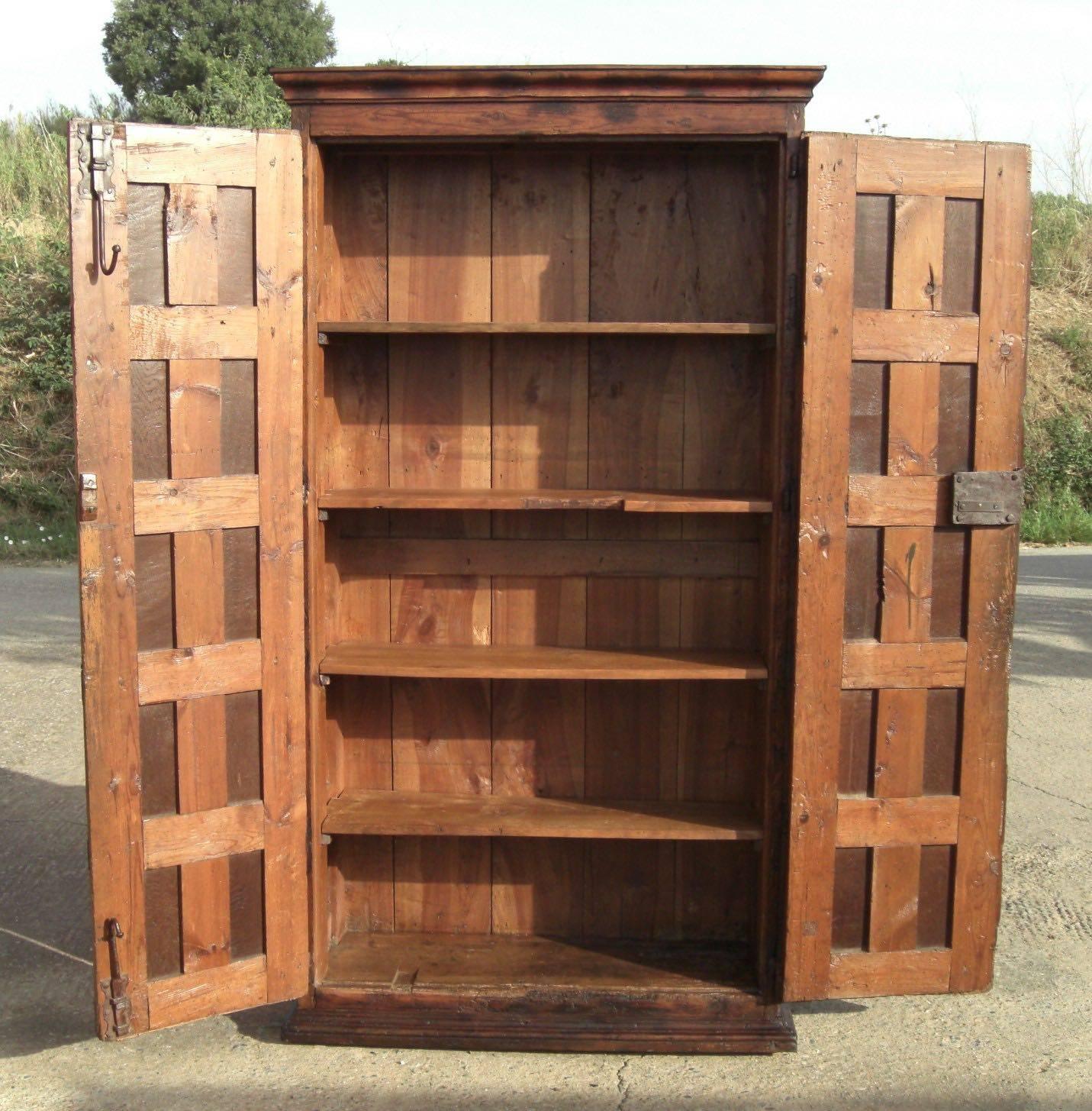 Rustic Early 18th Century Mixed-Wood Spanish Pantry Cabinet