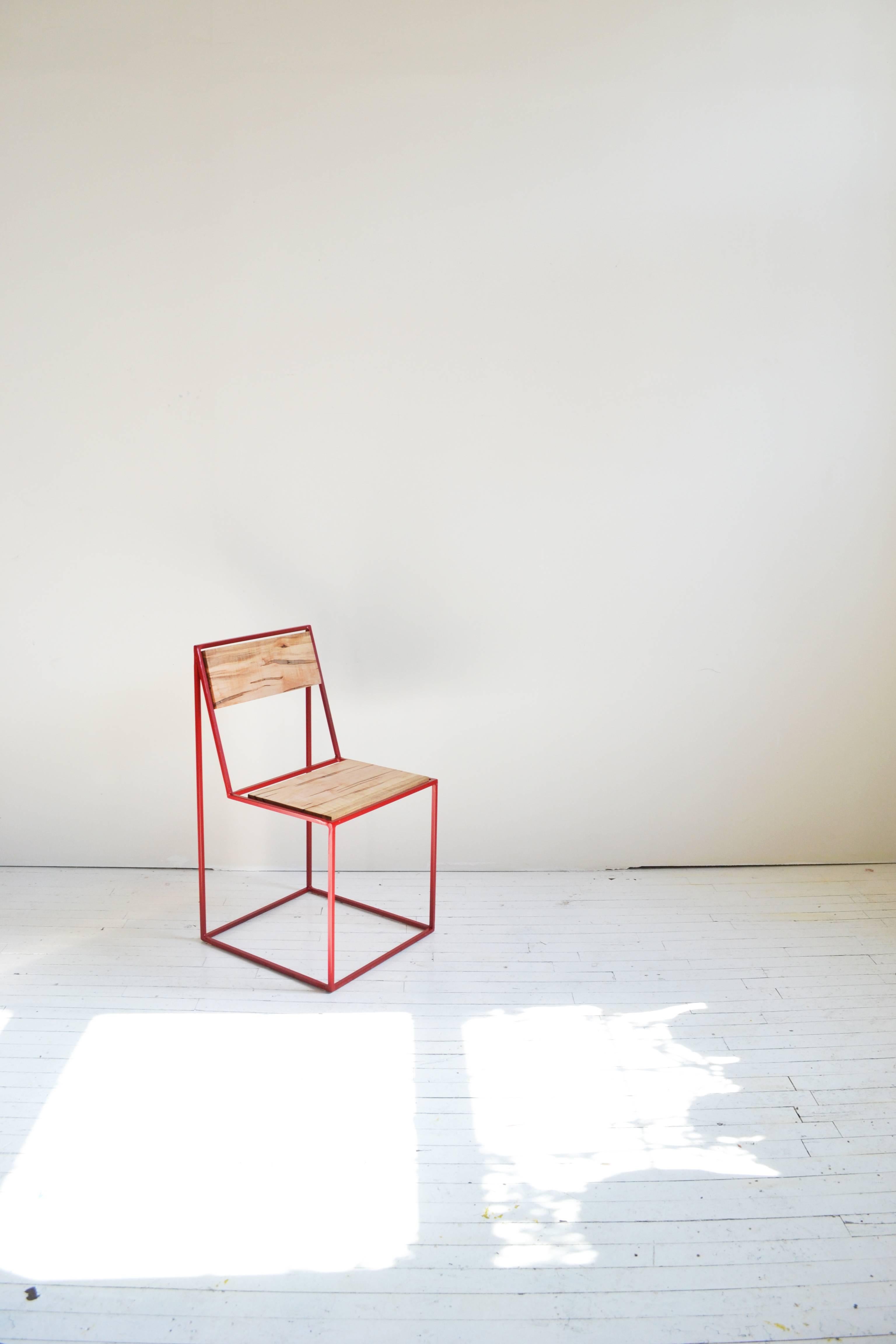 American Archetype Chair, Side Chair, Contemporary Modern, Steel and Wood For Sale
