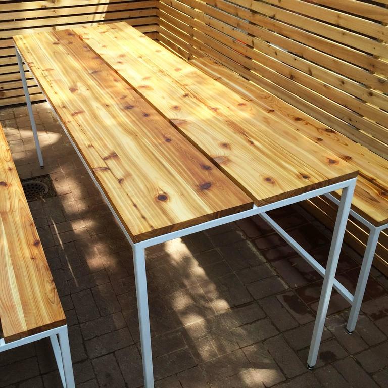 Atsuko Table with Nesting Benches, Dining Table, Contemporary Modern