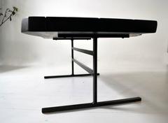 Jasper Coffee Table, Live Edge Trestle Table, Contemporary Modern, Wood & Steel