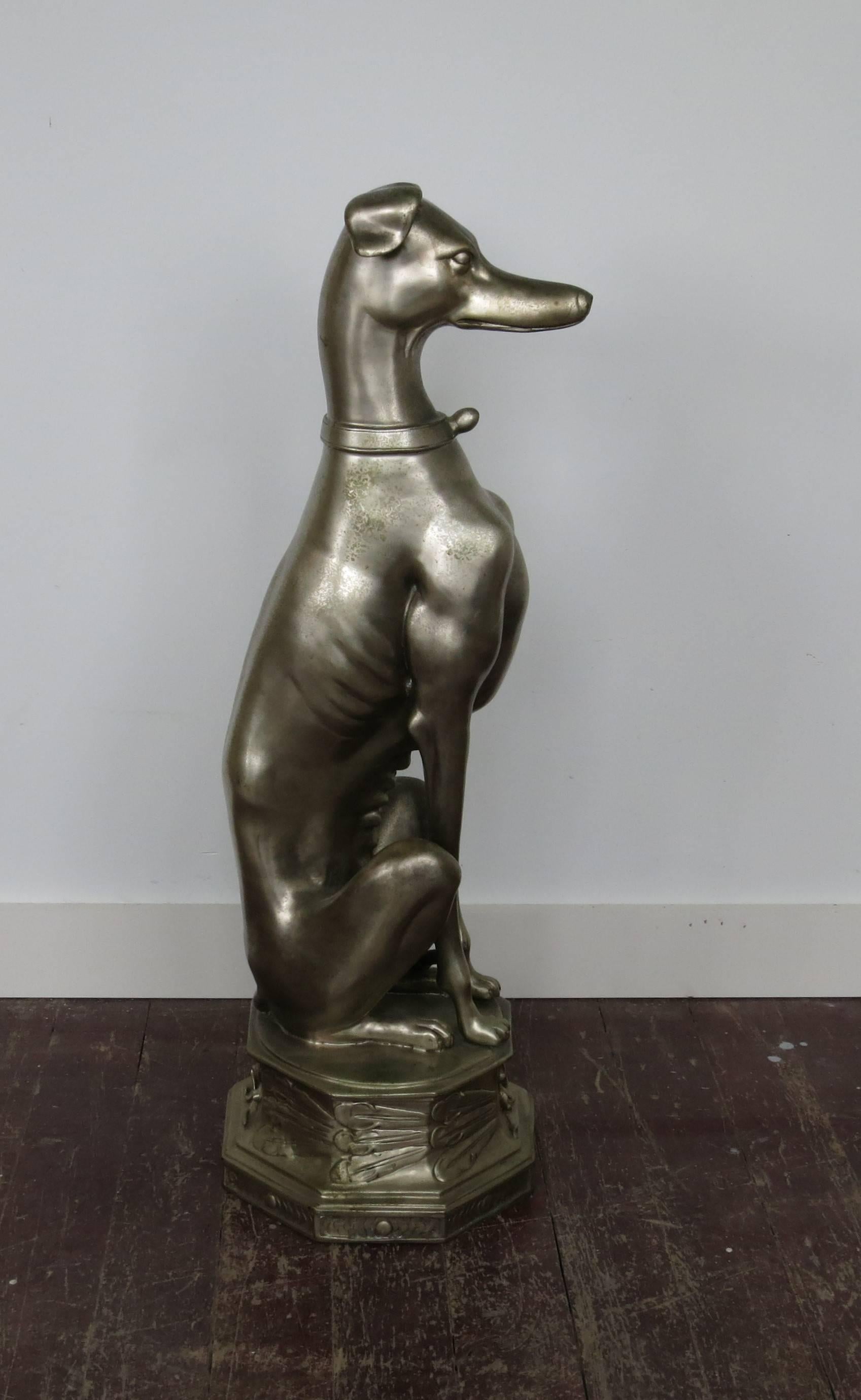 American Silvered Cast Bronze Whippet