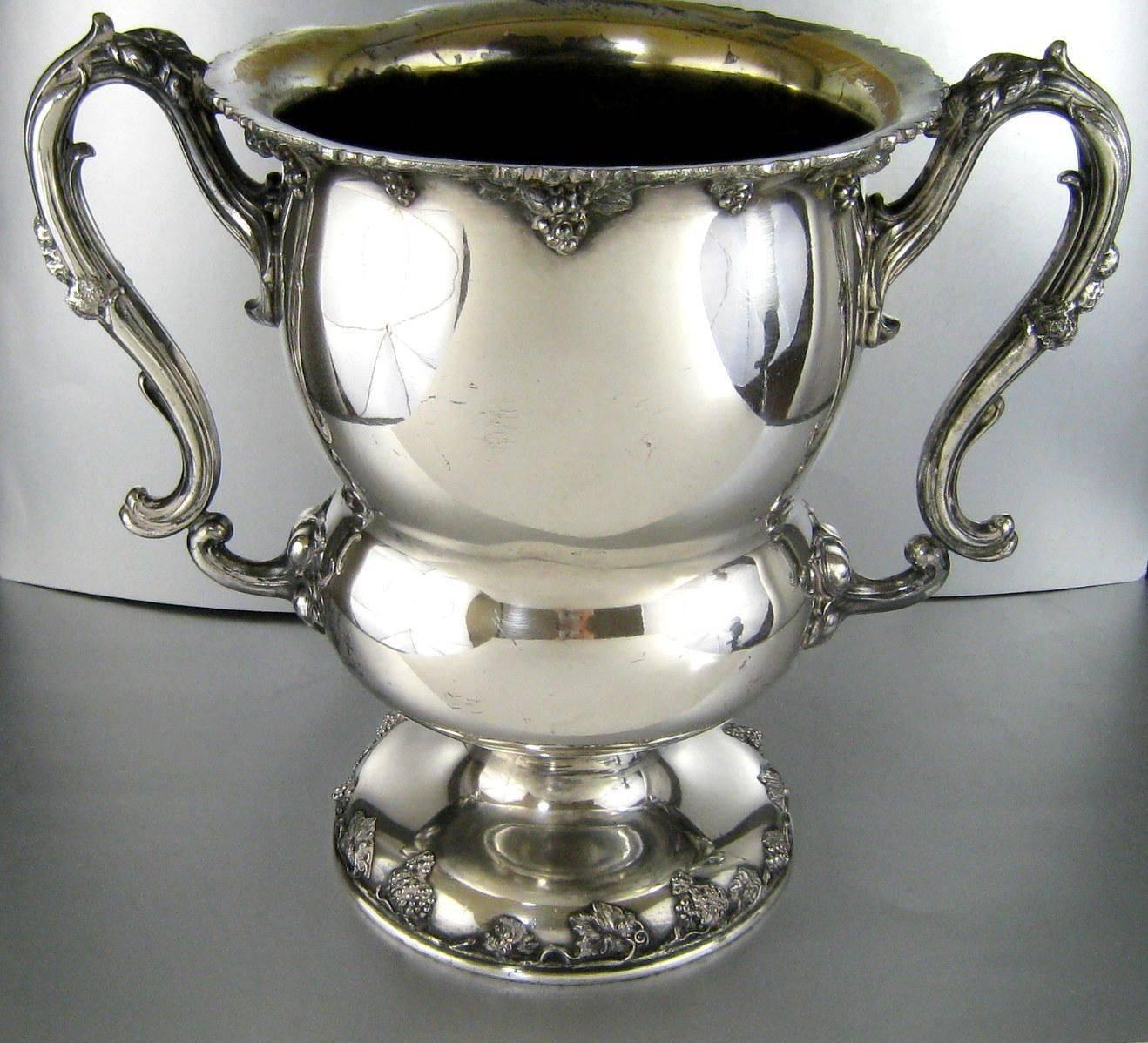 Art Nouveau Silver Plate Trophy Wine Cooler