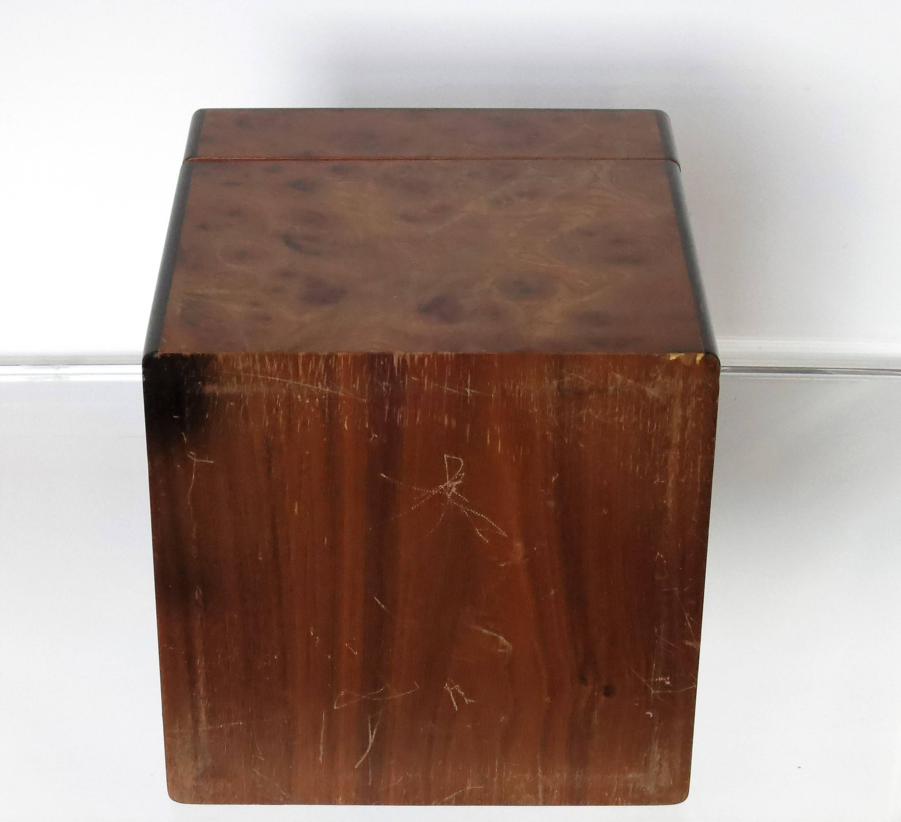 Late 20th Century Vintage Gucci Ice Bucket 1980s Burl Wood For Sale