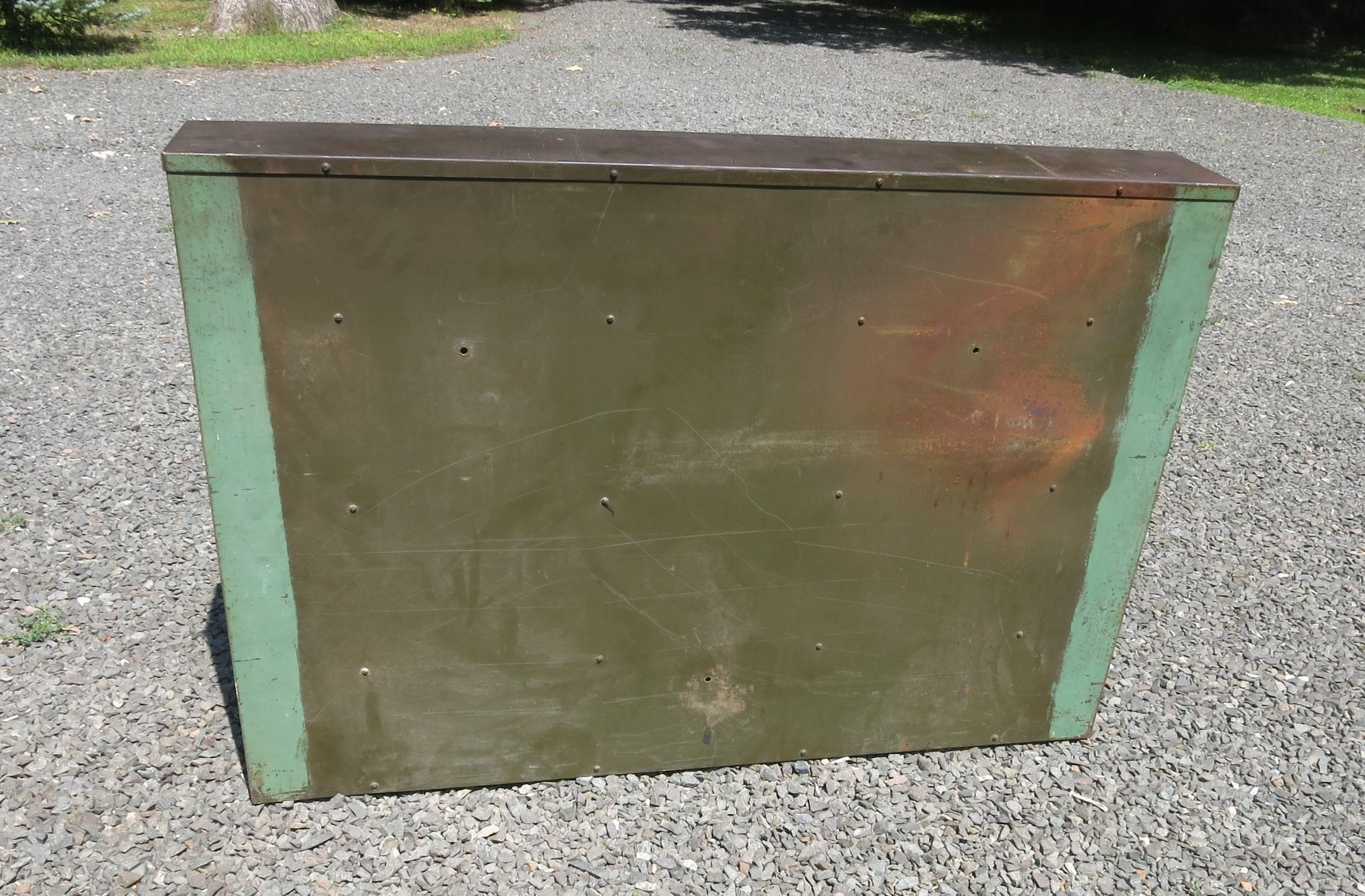 Vintage Industrial Metal Storage Cubby In Distressed Condition In Newtown, CT