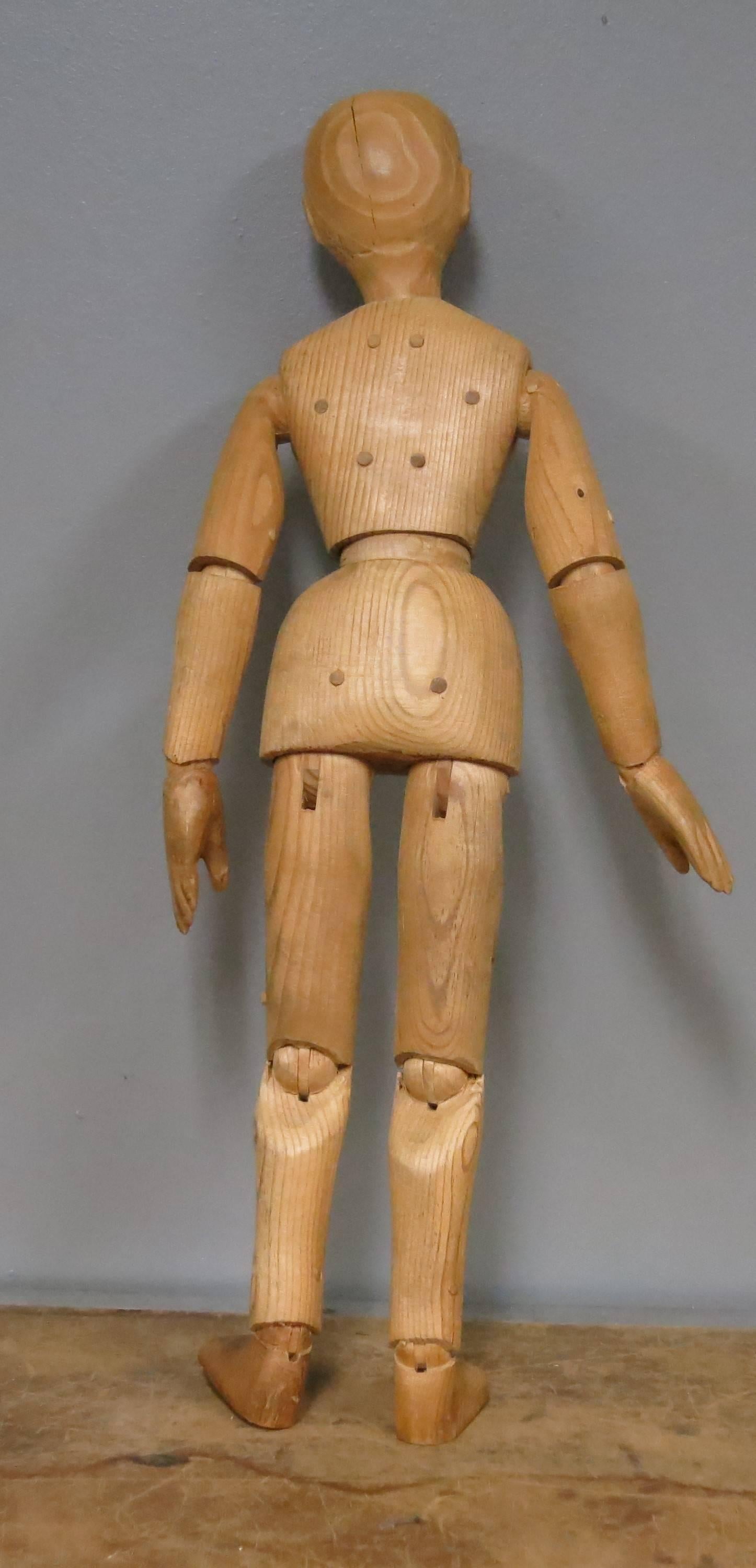 antique wooden artist mannequin
