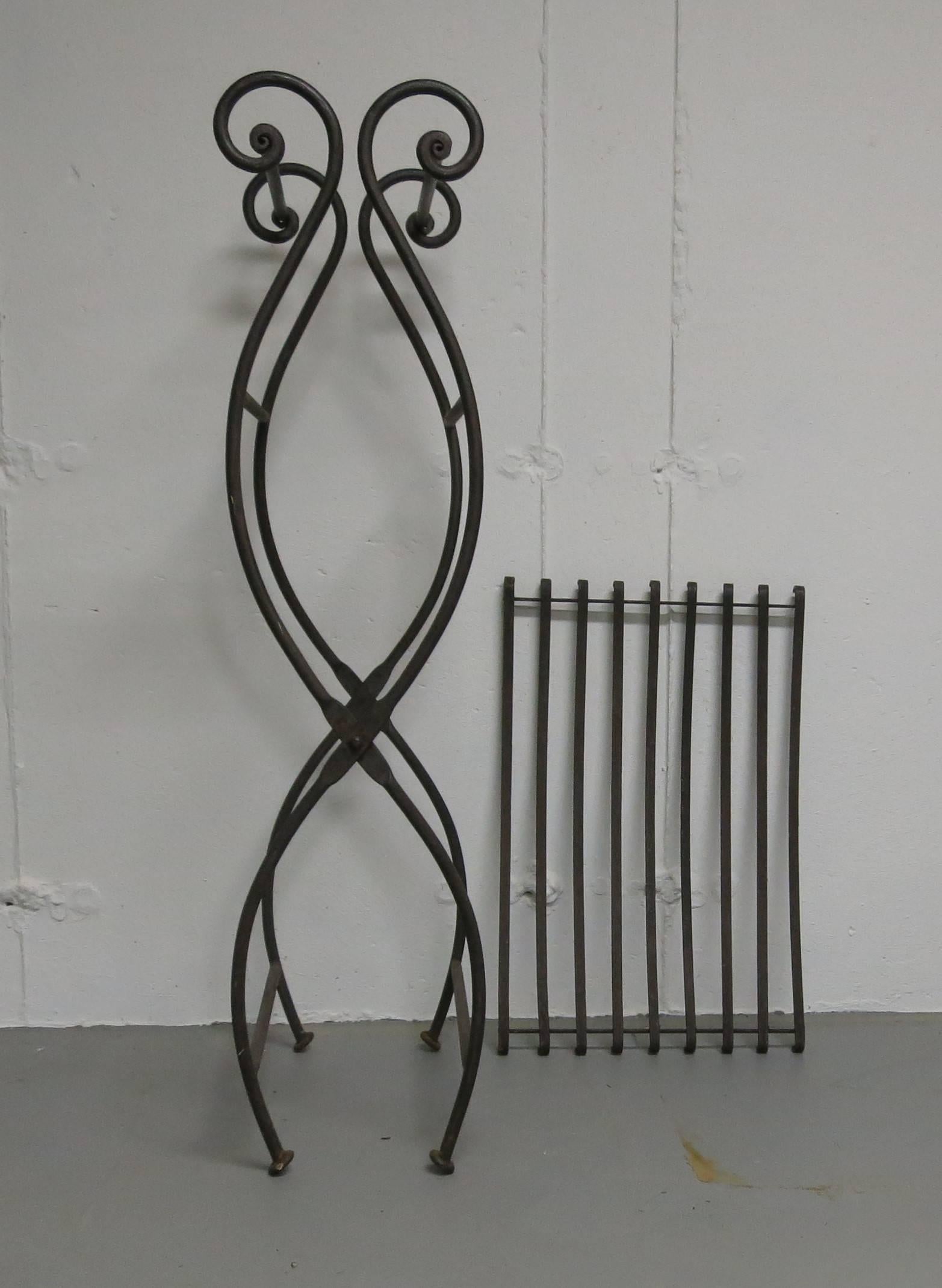 Late 20th Century Vintage Iron Folding Bench For Sale