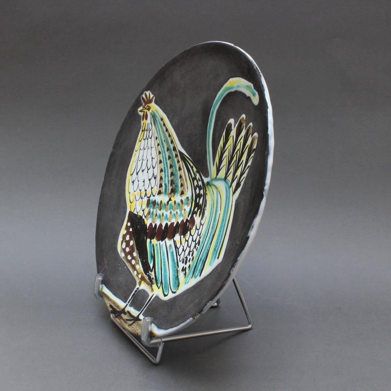 midcentury-black-ceramic-coq-plate-by-roger-capron-vallauris-1950s-at