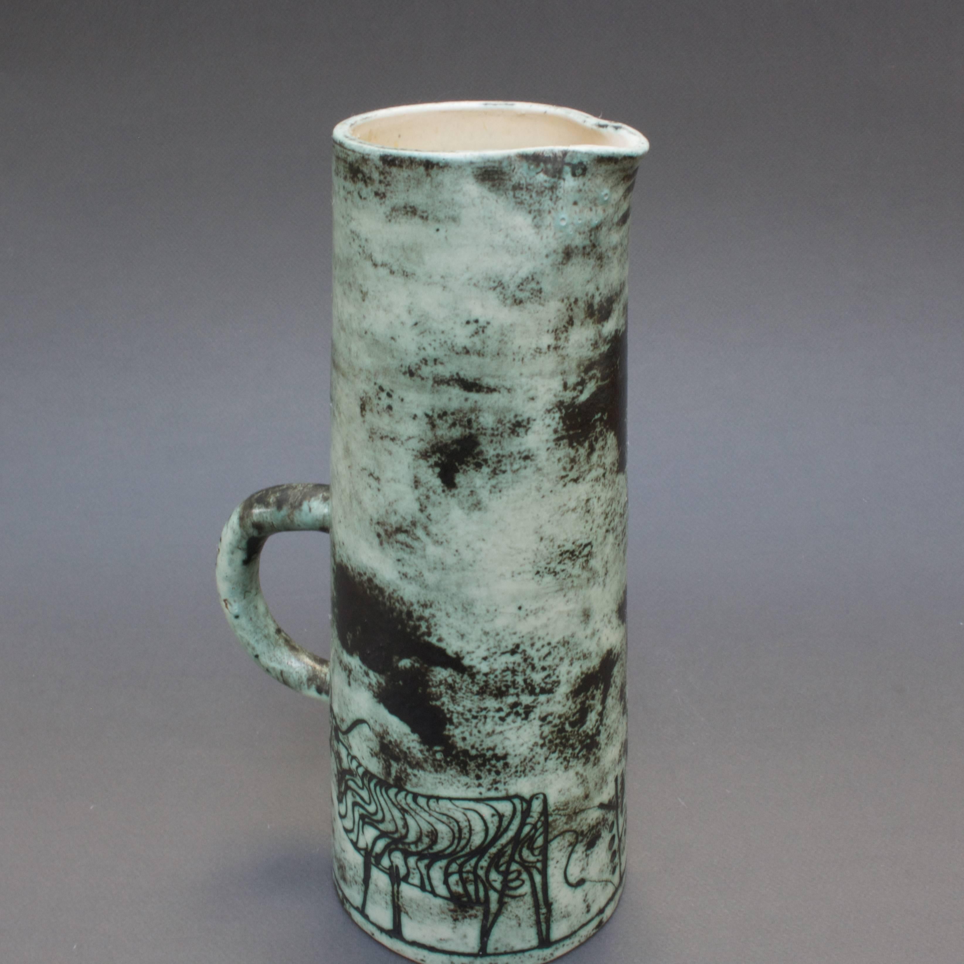 Ceramic Pitcher by Jacques Blin, Vallauris, France, circa 1950s - 60s In Good Condition In London, GB