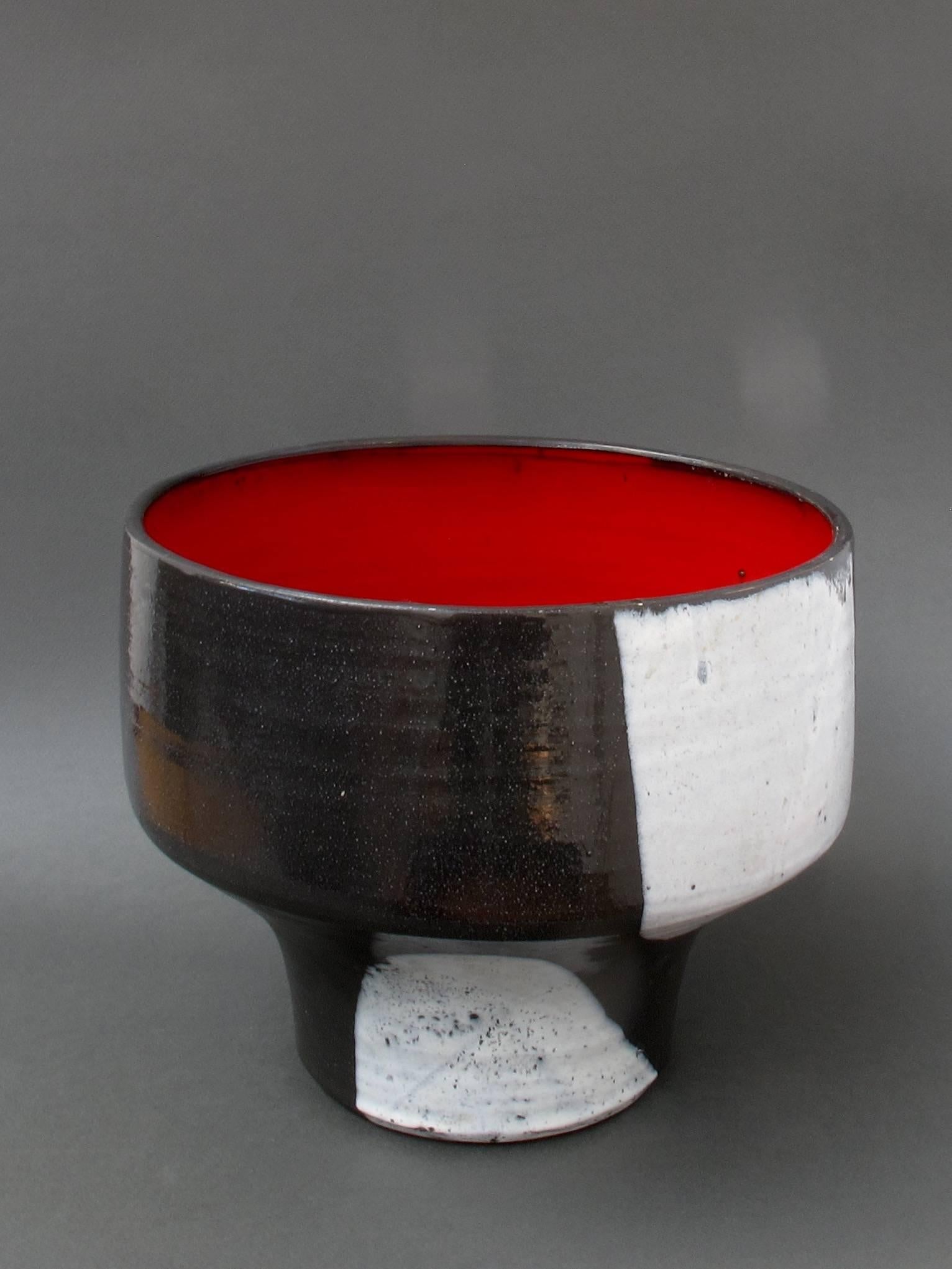 Vernissé Klaus Schultz Jardinière en forme de champignon, circa 1950.