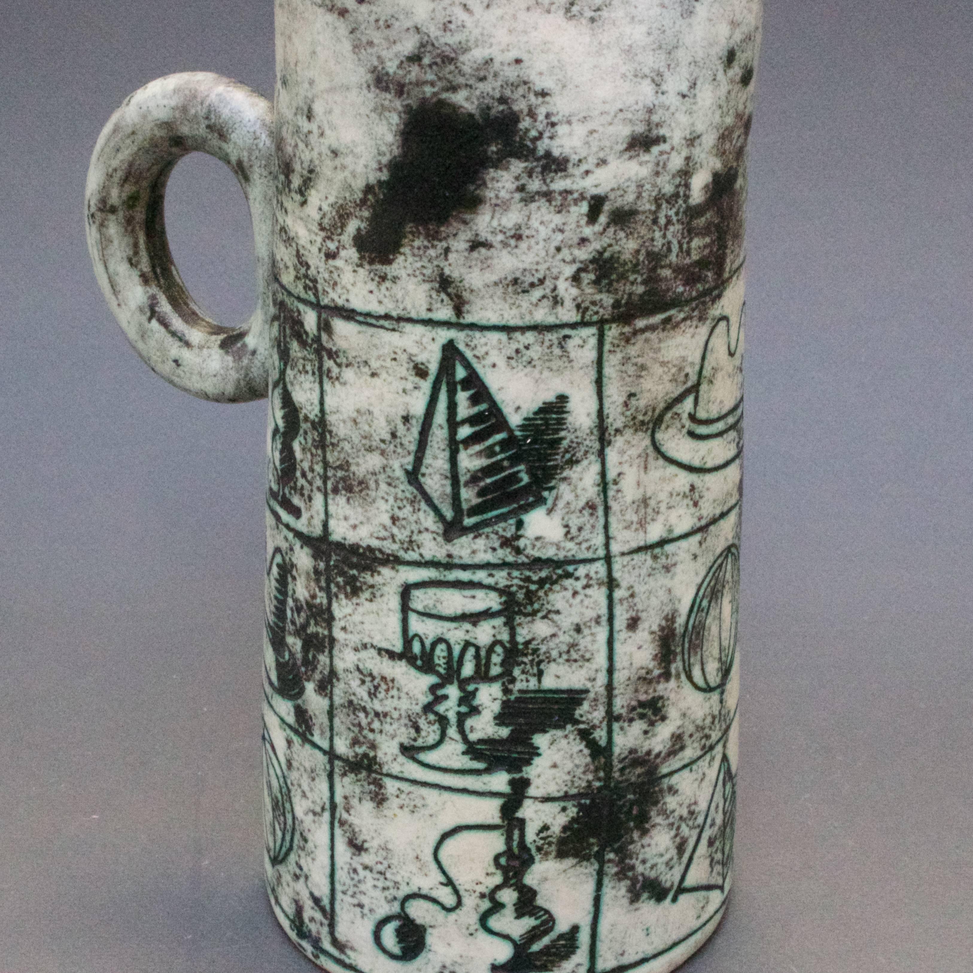 French Mid-Century Ceramic Pitcher by Jacques Blin, Vallauris, France, circa 1950s