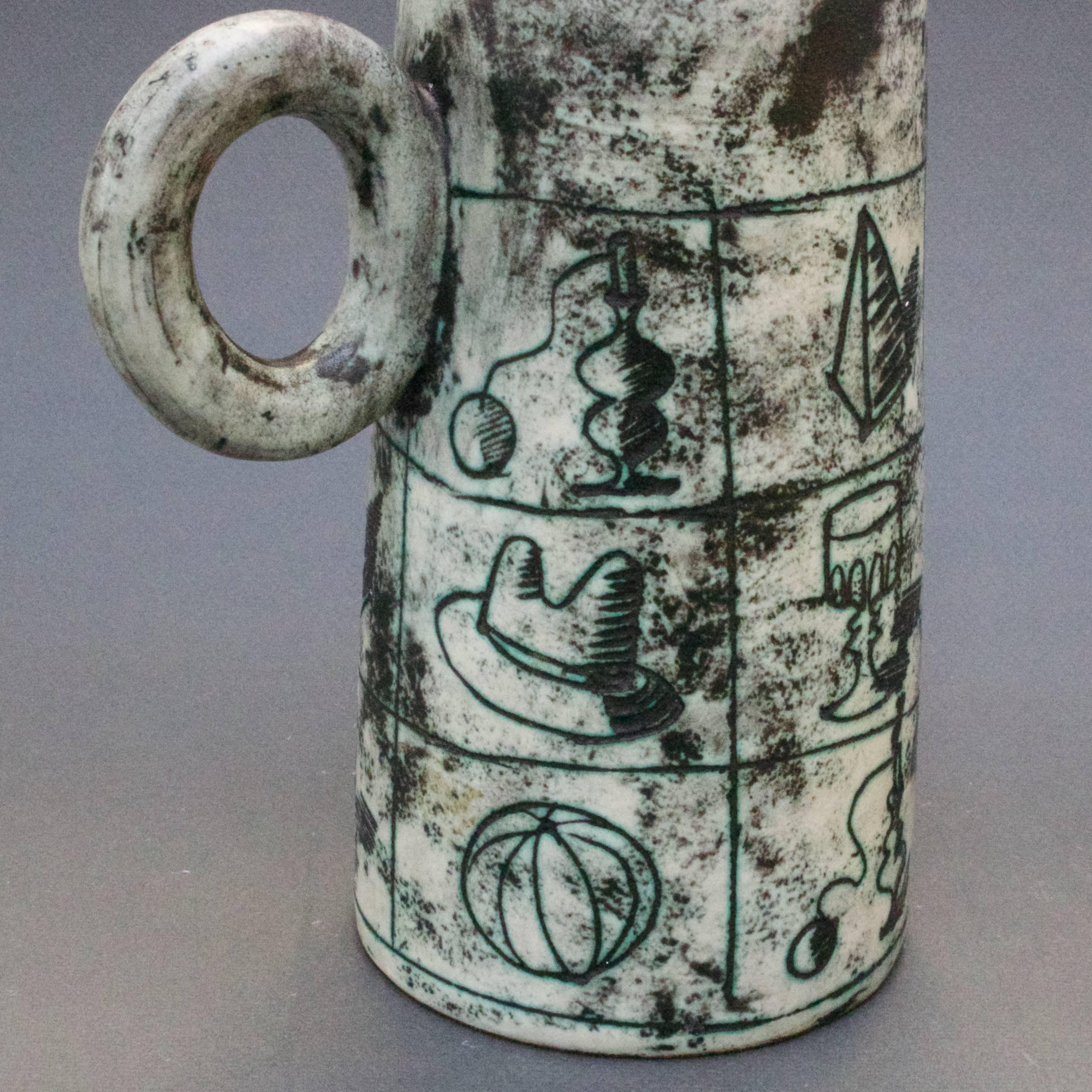 Mid-Century Ceramic Pitcher by Jacques Blin, Vallauris, France, circa 1950s In Good Condition In London, GB