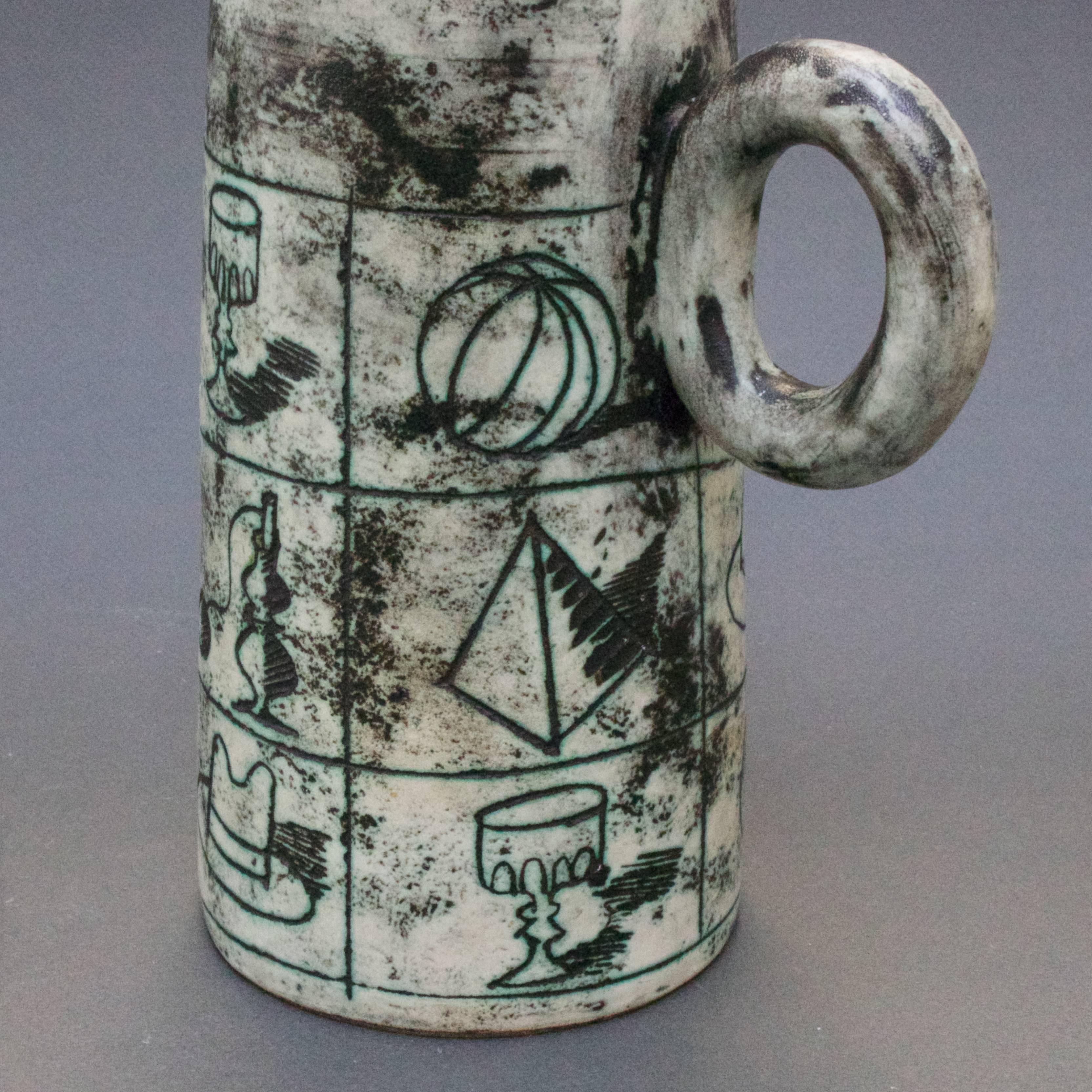 20th Century Mid-Century Ceramic Pitcher by Jacques Blin, Vallauris, France, circa 1950s