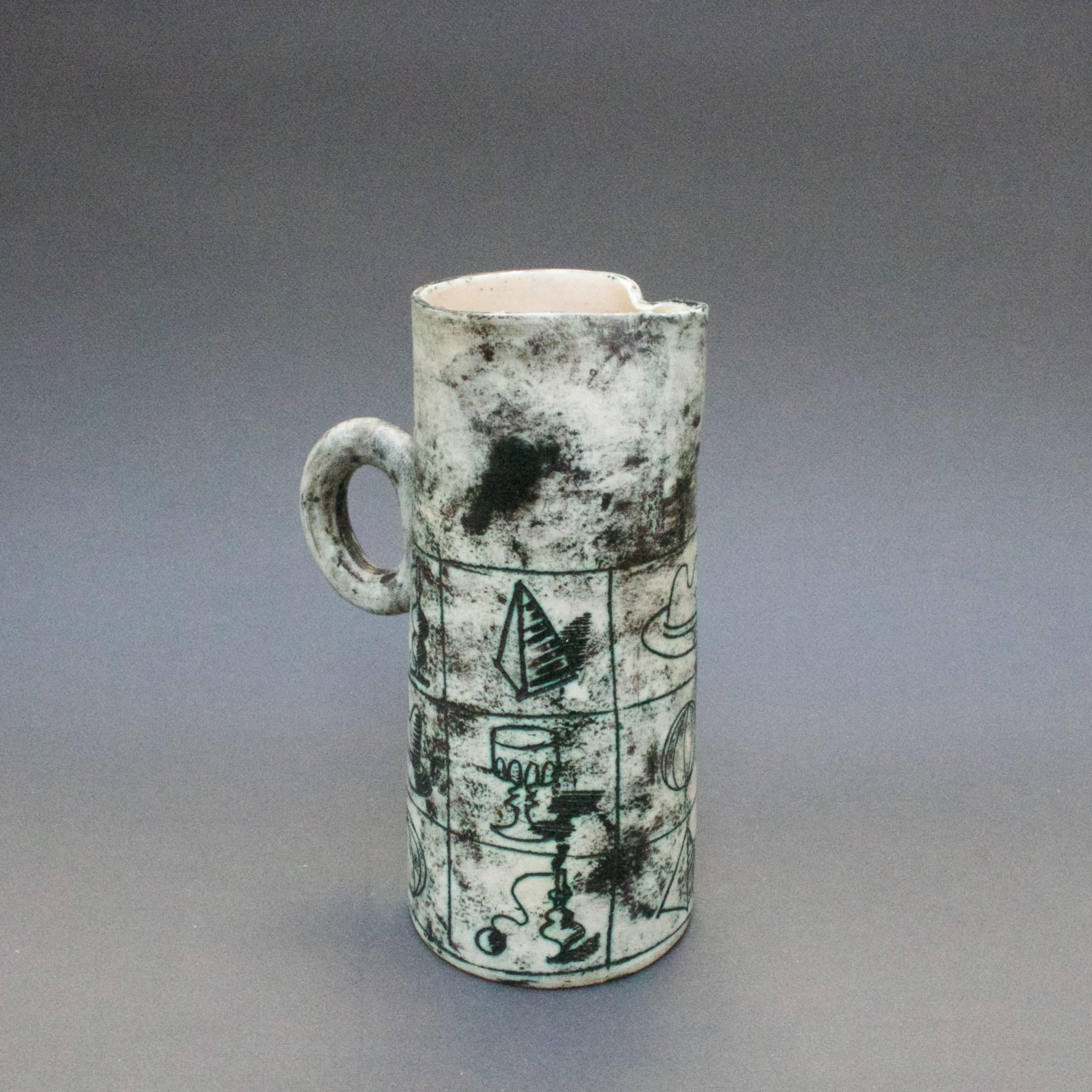 Mid-Century Ceramic Pitcher by Jacques Blin, Vallauris, France, circa 1950s 1