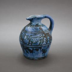 Mid-century Blue Ceramic Jug by Jacques Blin, Vallauris, France circa 1950s