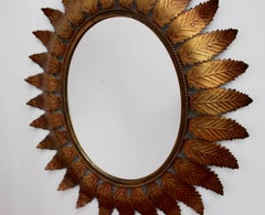 Spanish Copper Patina Sunburst Mirror, circa 1950s
