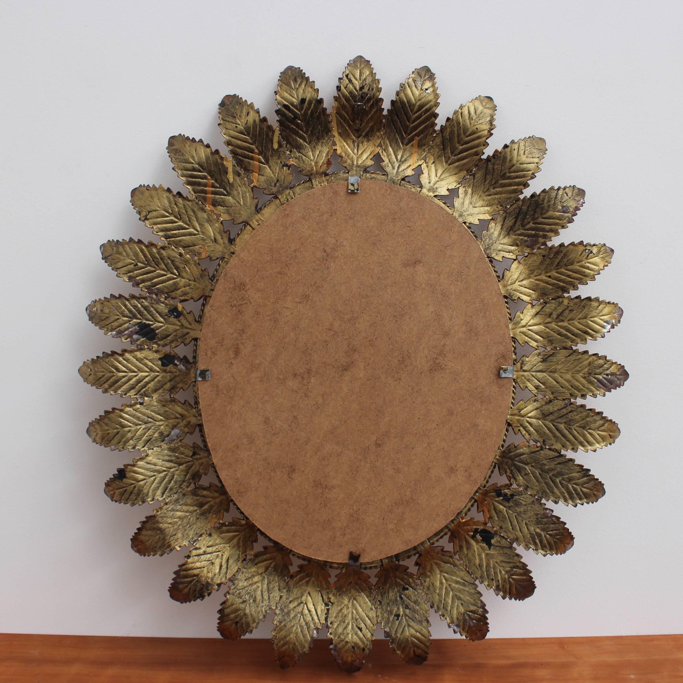 Spanish Copper Patina Sunburst Mirror, circa 1950s 1