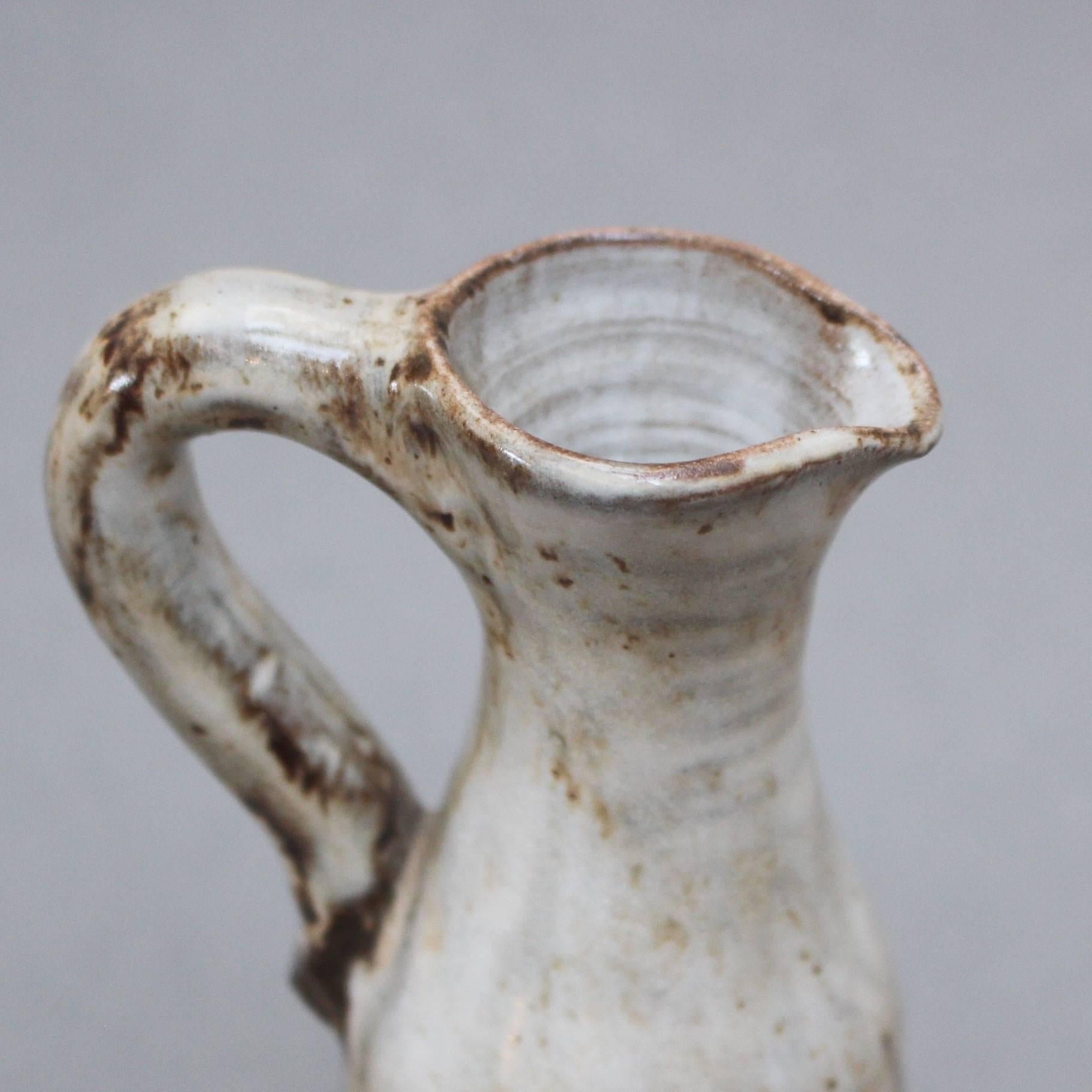 Glazed Small Ceramic Jug with Handle by Jacques Pouchain, circa 1960s
