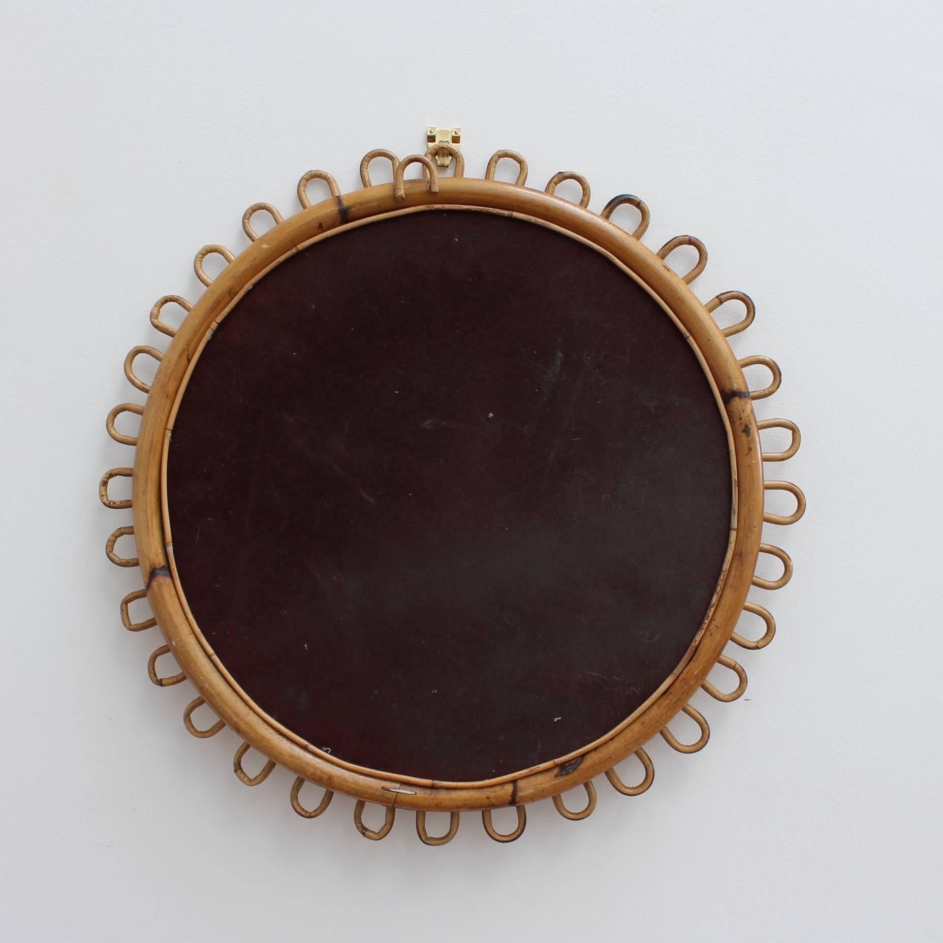 Midcentury Italian Rattan and Bamboo Mirror, circa 1960s 4