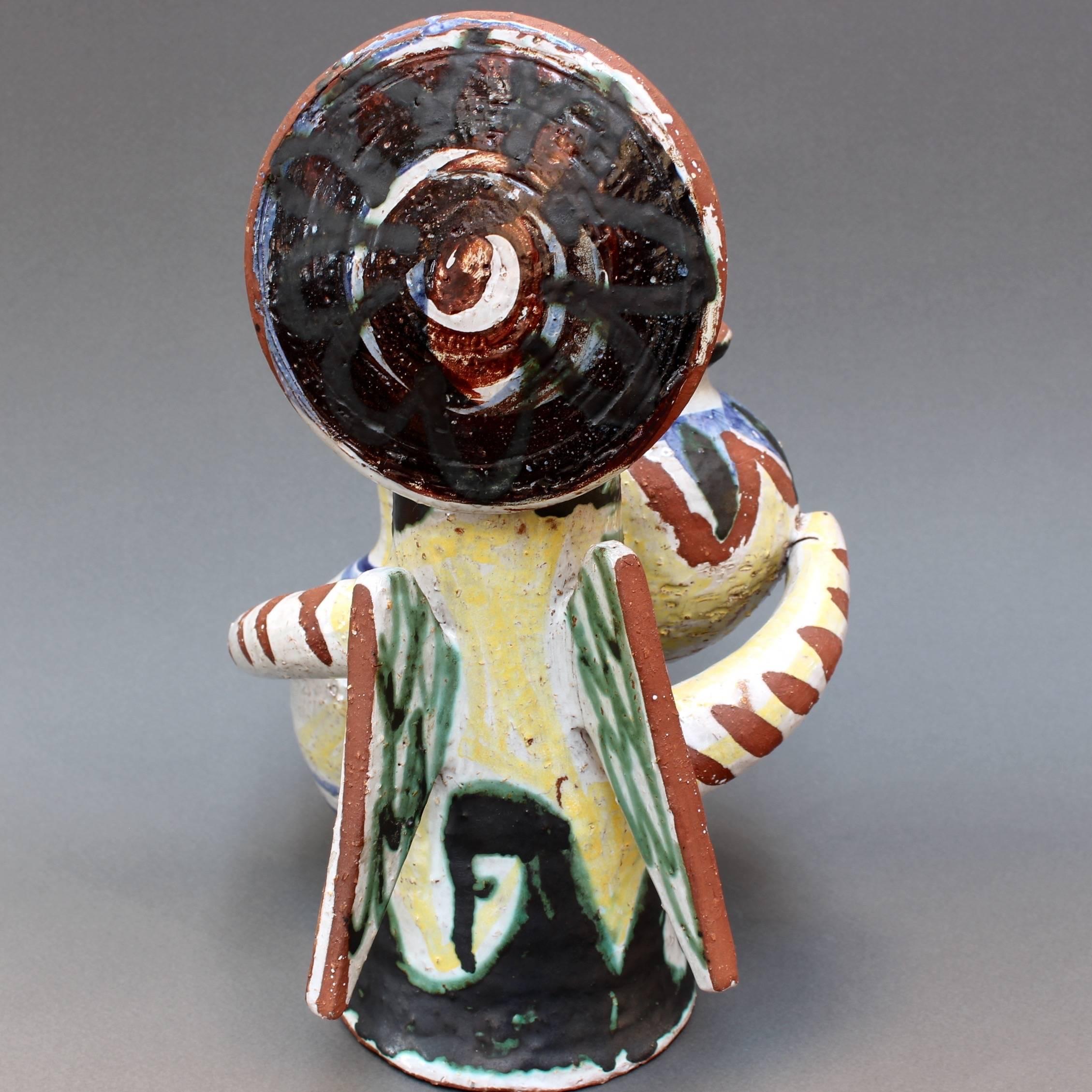 Midcentury Ceramic Angel With Amphorae Sculpture, Vallauris, France, circa 1950s 1