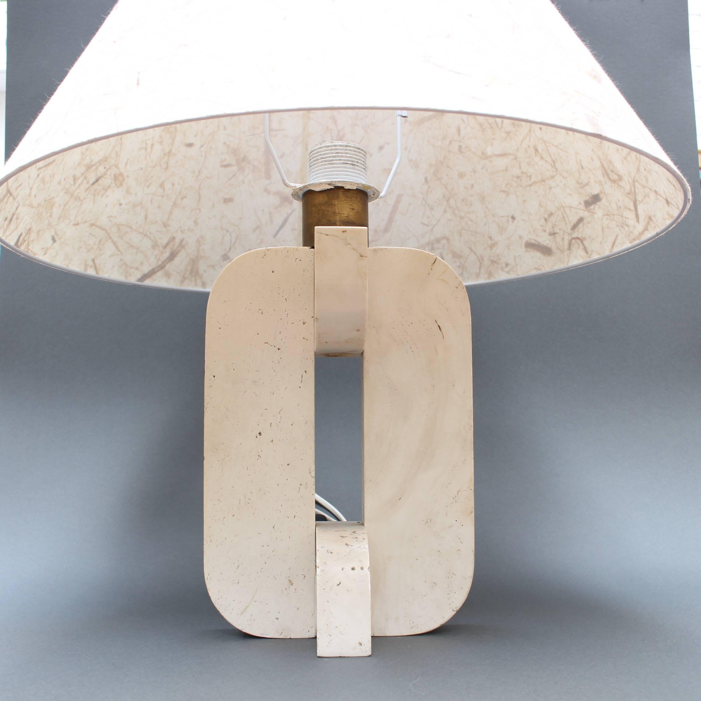 Italian Travertine Lamp, circa 1960s 4