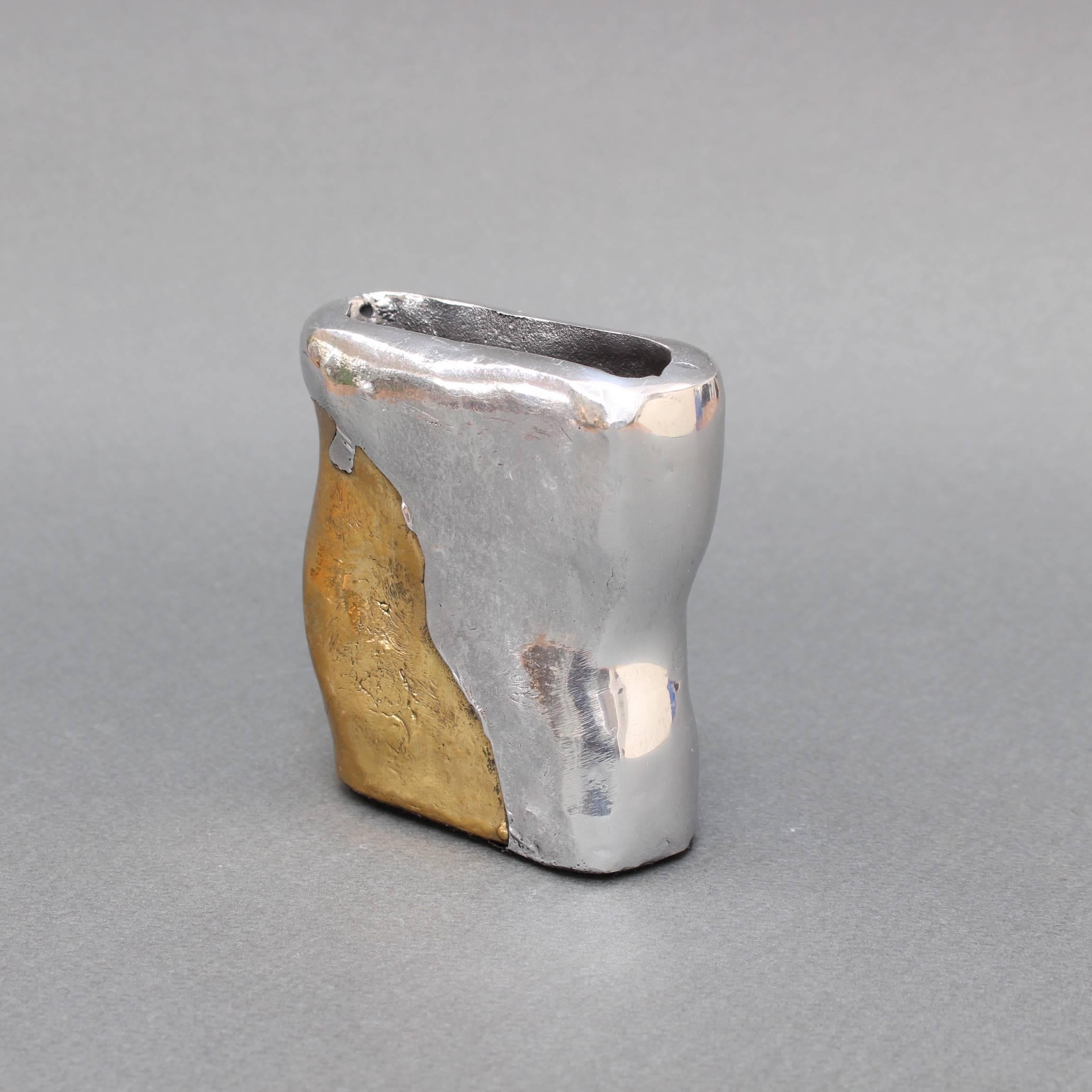 Brutalist Aluminium and Brass Cardholder Attributed to David Marshall 1