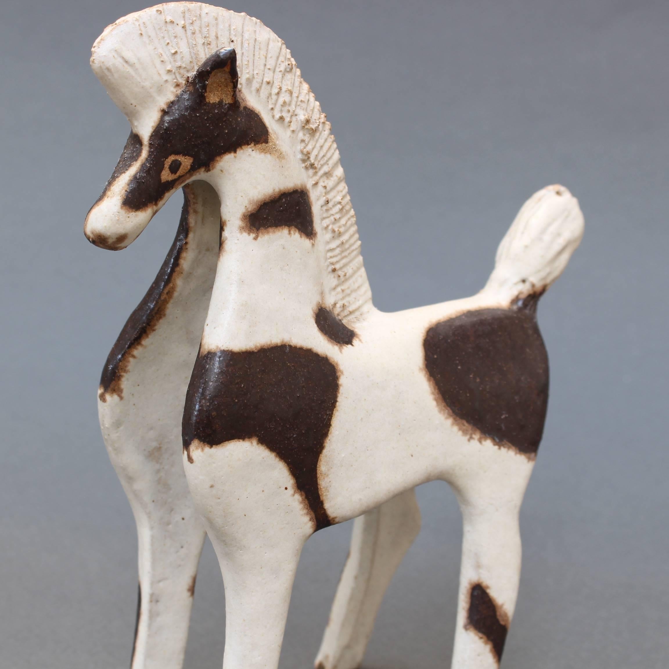 Minimalist Ceramic Two-Toned Horse by Bruno Gambone, circa 1970s
