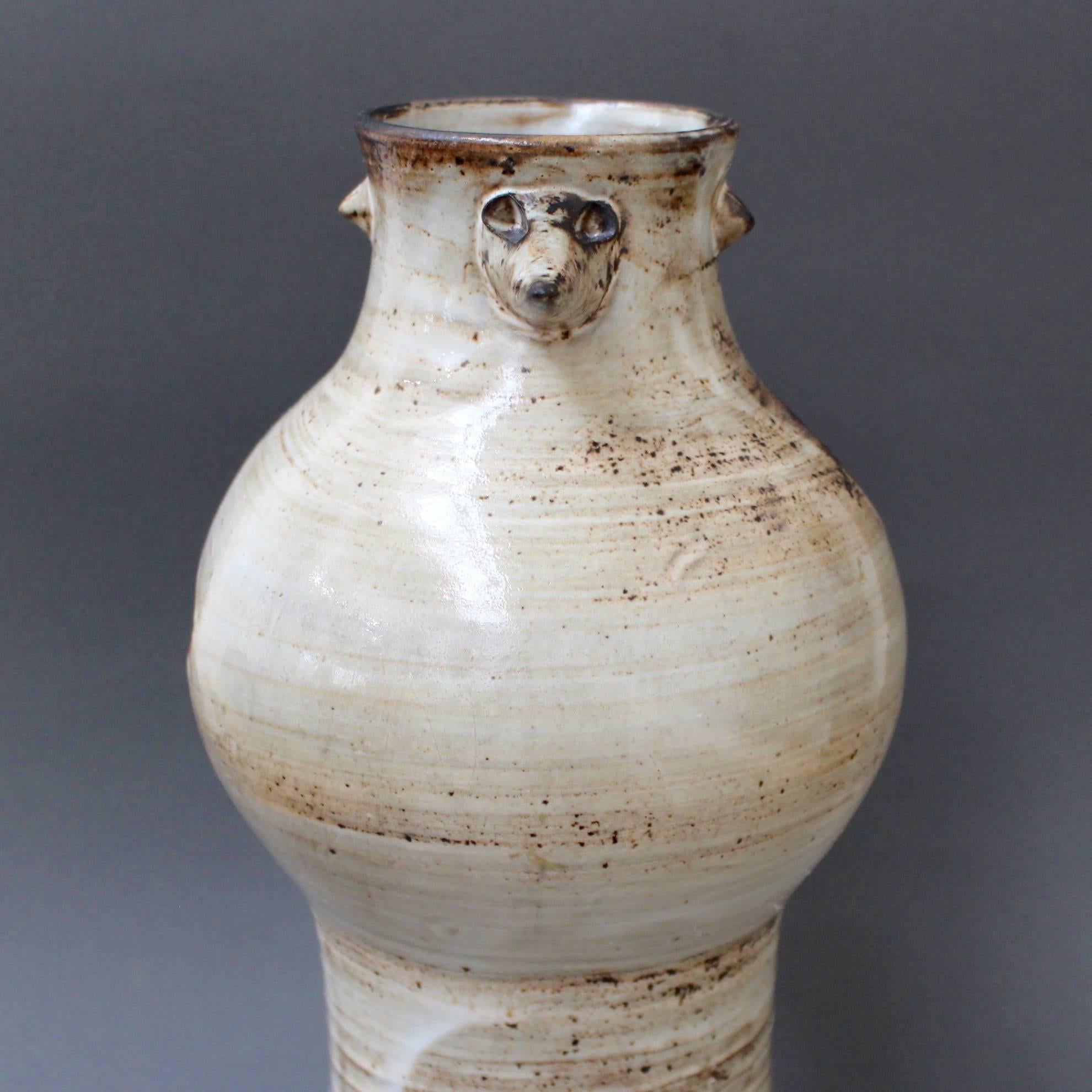 Mid-20th Century Glazed Ceramic Stylised Bird Vase by Jacques Pouchain, circa 1960s