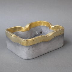 Aluminium and Brass Brutalist Style Decorative Ashtray by David Marshall c. 1980
