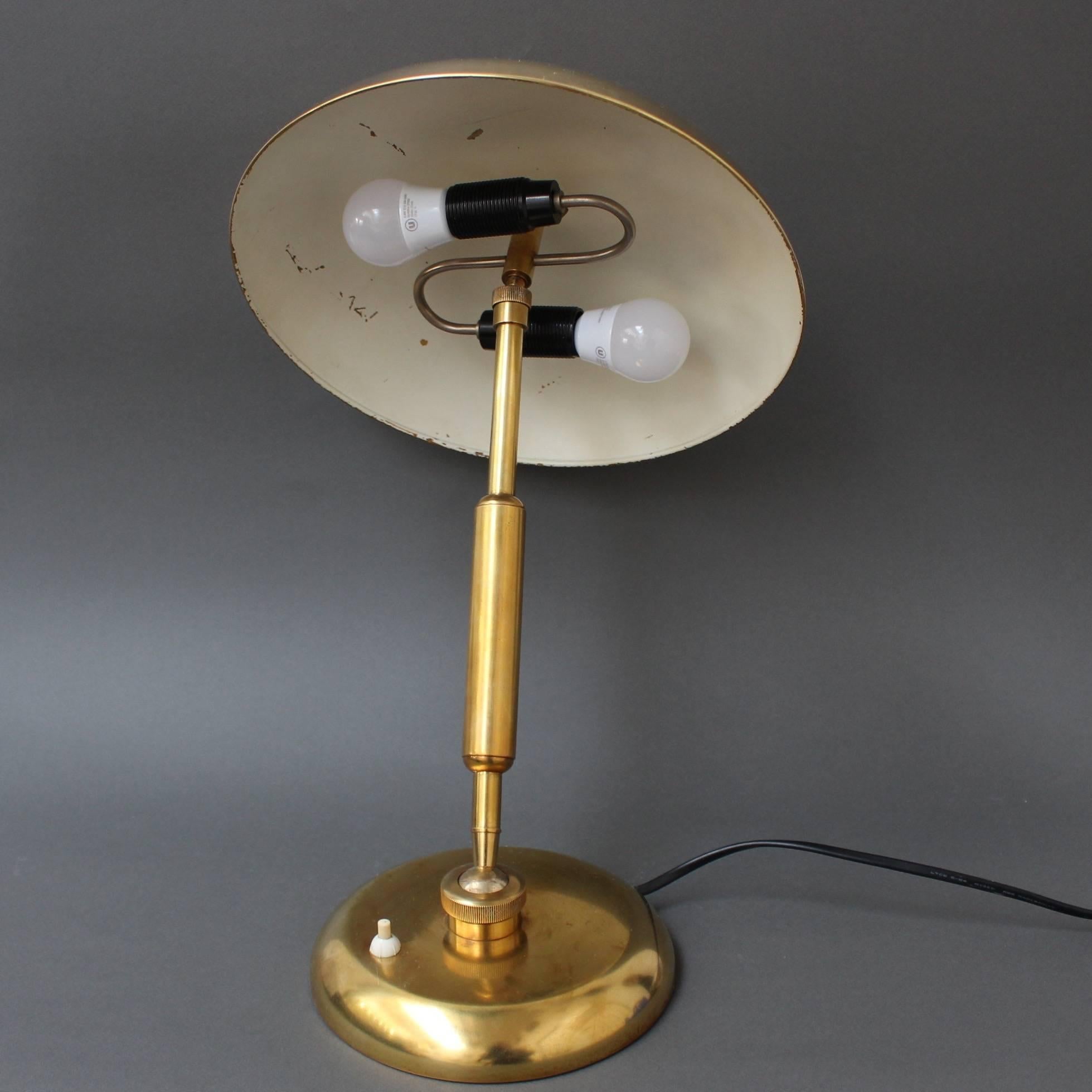 Italian Brass Desk Lamp by Lariolux, circa 1940s 1
