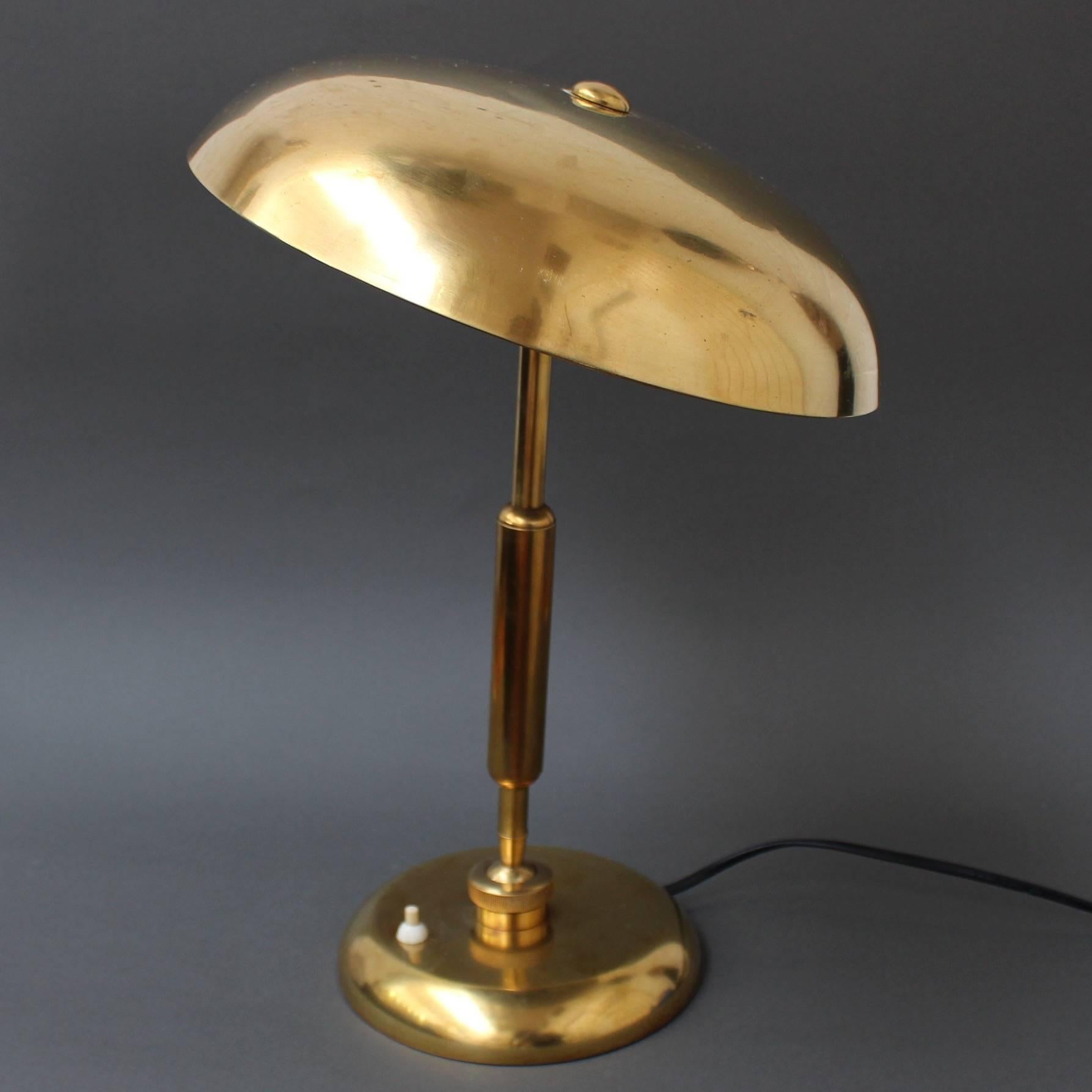 Art Deco Italian Brass Desk Lamp by Lariolux, circa 1940s