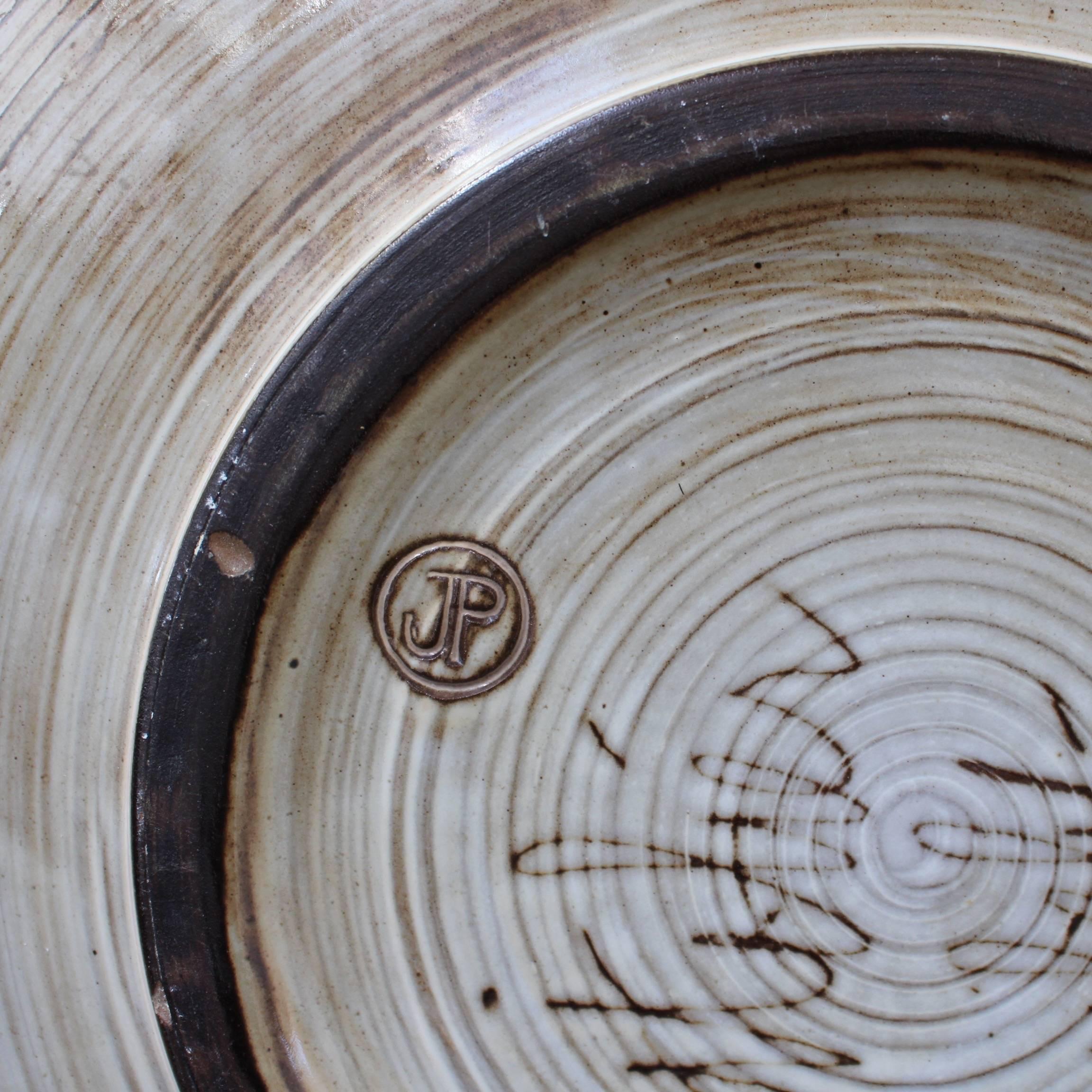 Large Decorative Bowl with Sunburst Motif by Jacques Pouchain-Atelier Dieulefit 1