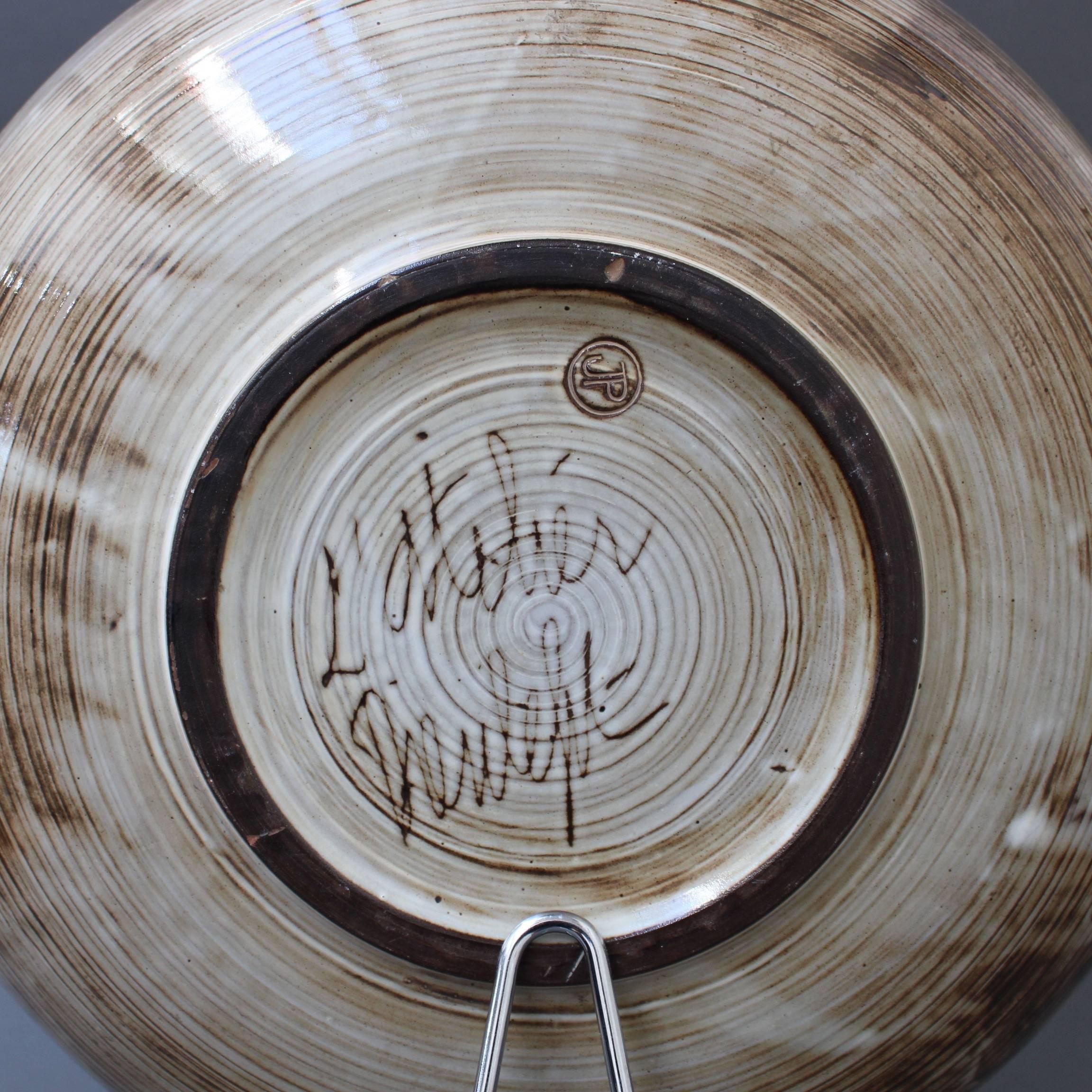 Large Decorative Bowl with Sunburst Motif by Jacques Pouchain-Atelier Dieulefit 2