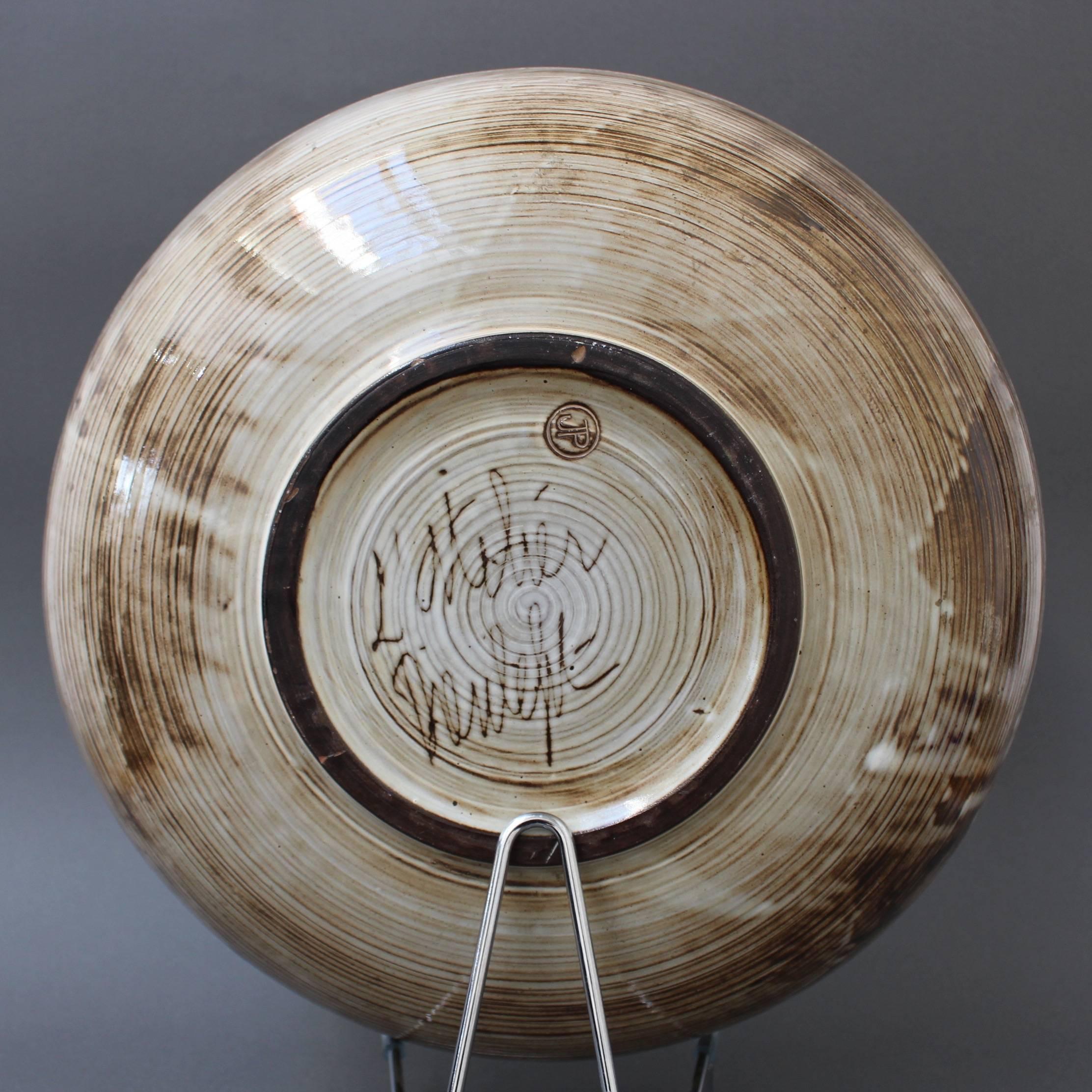 Large Decorative Bowl with Sunburst Motif by Jacques Pouchain-Atelier Dieulefit 3