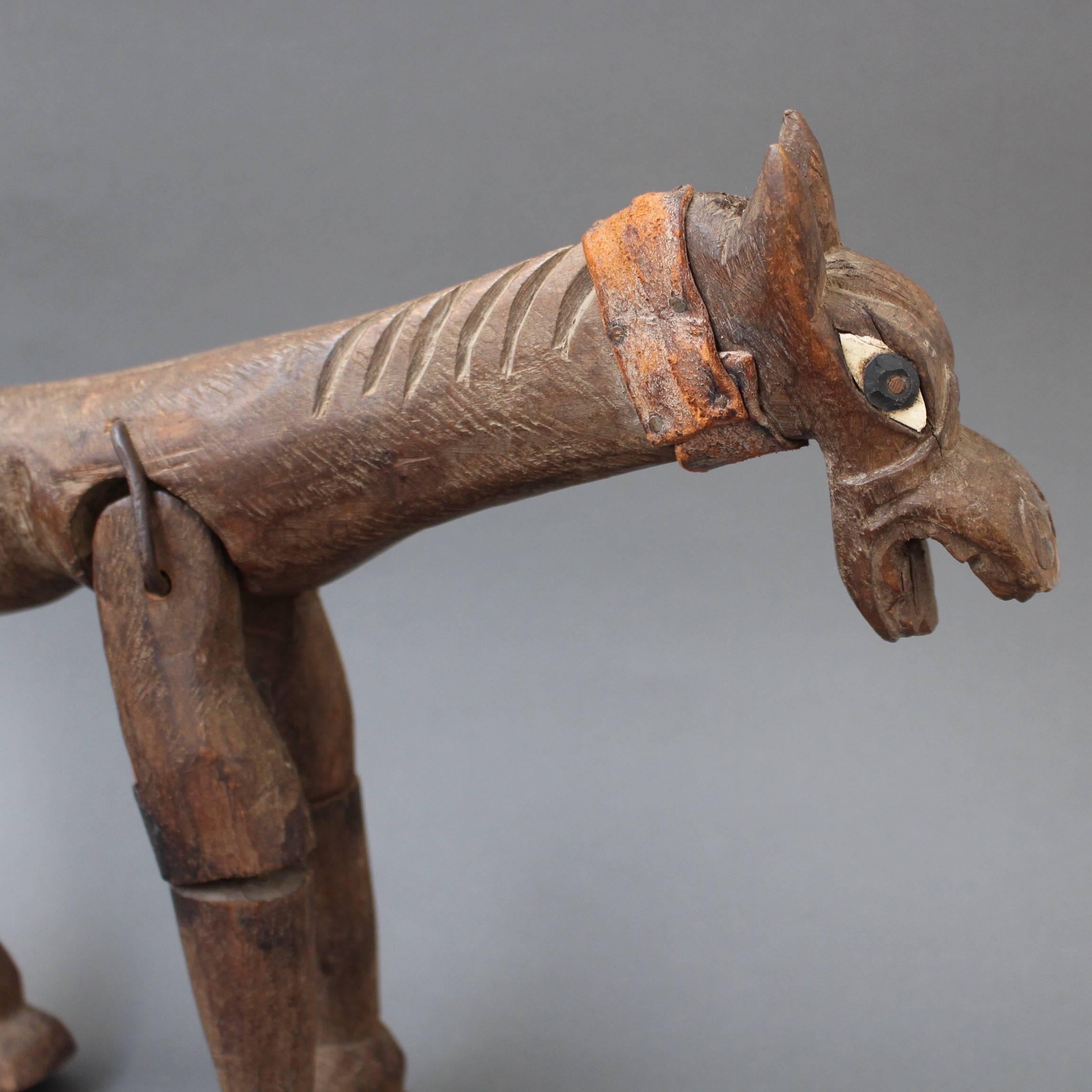 Antique Carved Wooden Horse Marionette, 19th Century In Good Condition In London, GB