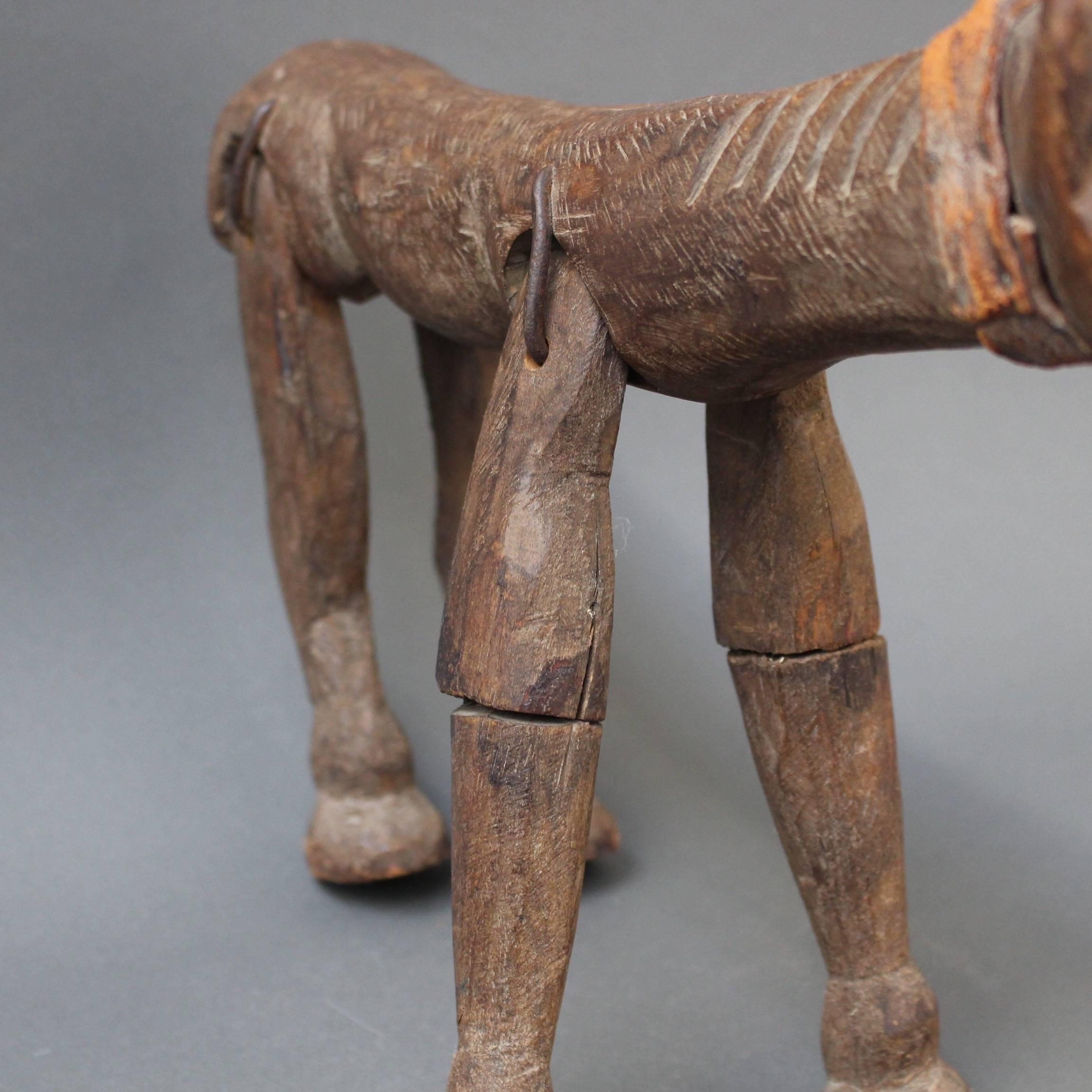 Antique Carved Wooden Horse Marionette, 19th Century 2