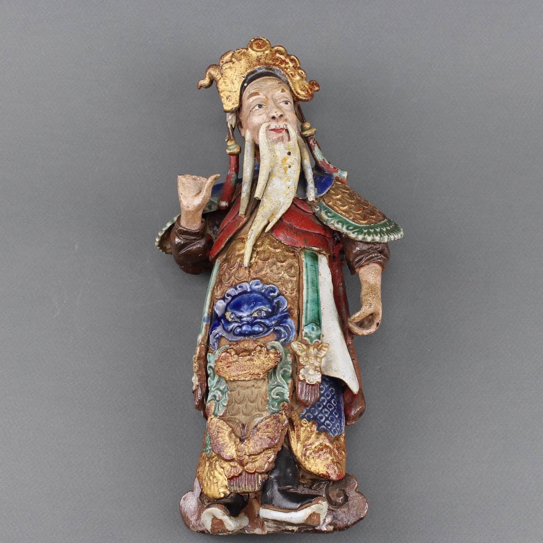 Set of Two 19th Century Chinese Earthenware Decorative Wall-Hanging Figures 3