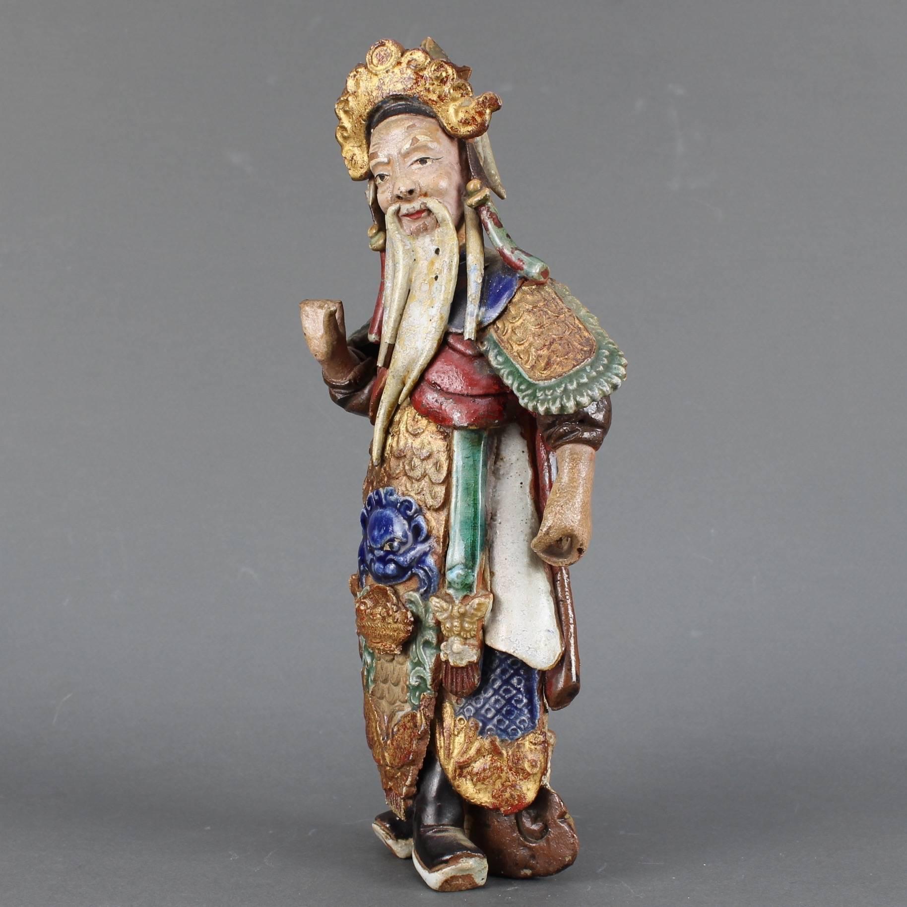 Set of Two 19th Century Chinese Earthenware Decorative Wall-Hanging Figures 4
