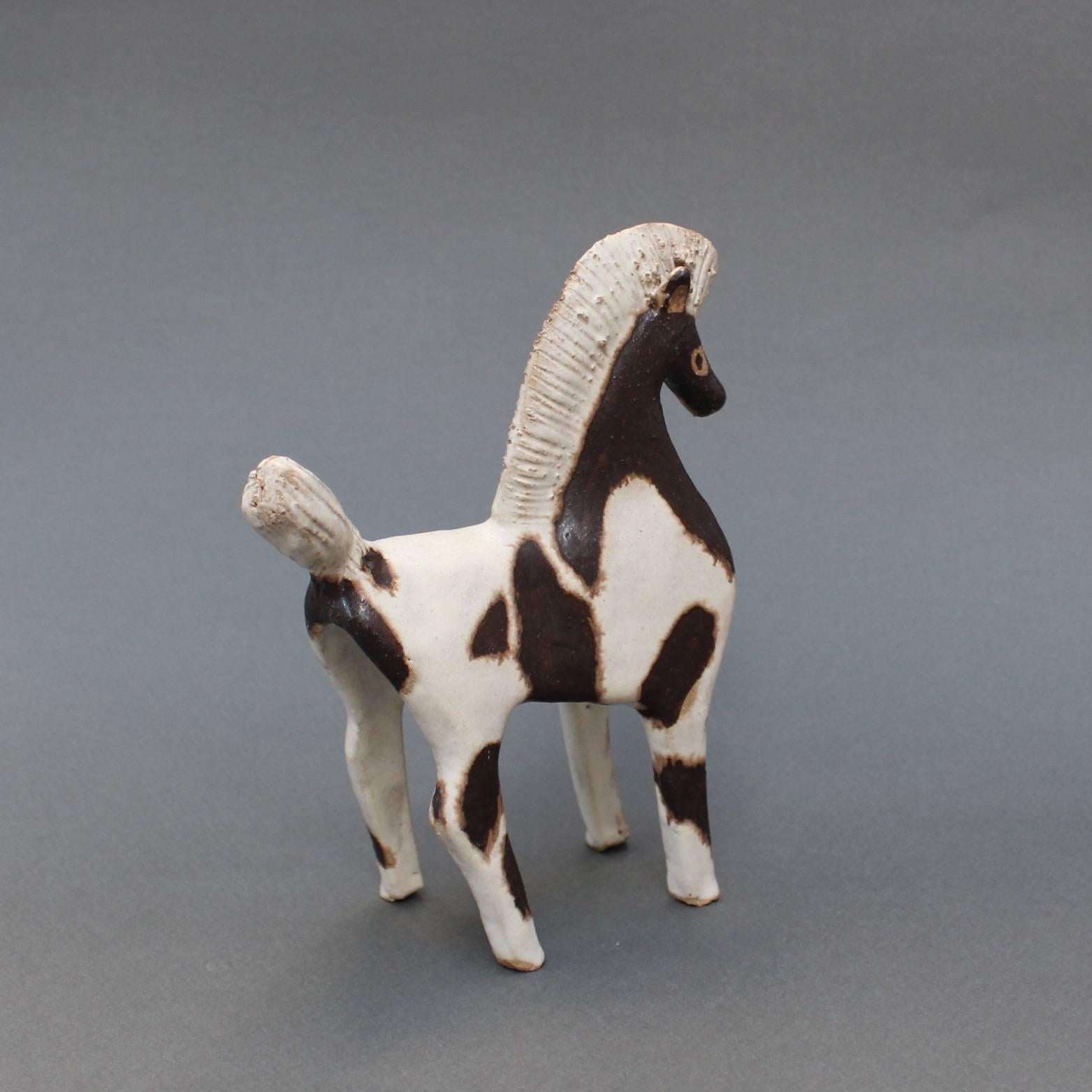 Italian Ceramic Two-Toned Horse by Bruno Gambone, circa 1970s