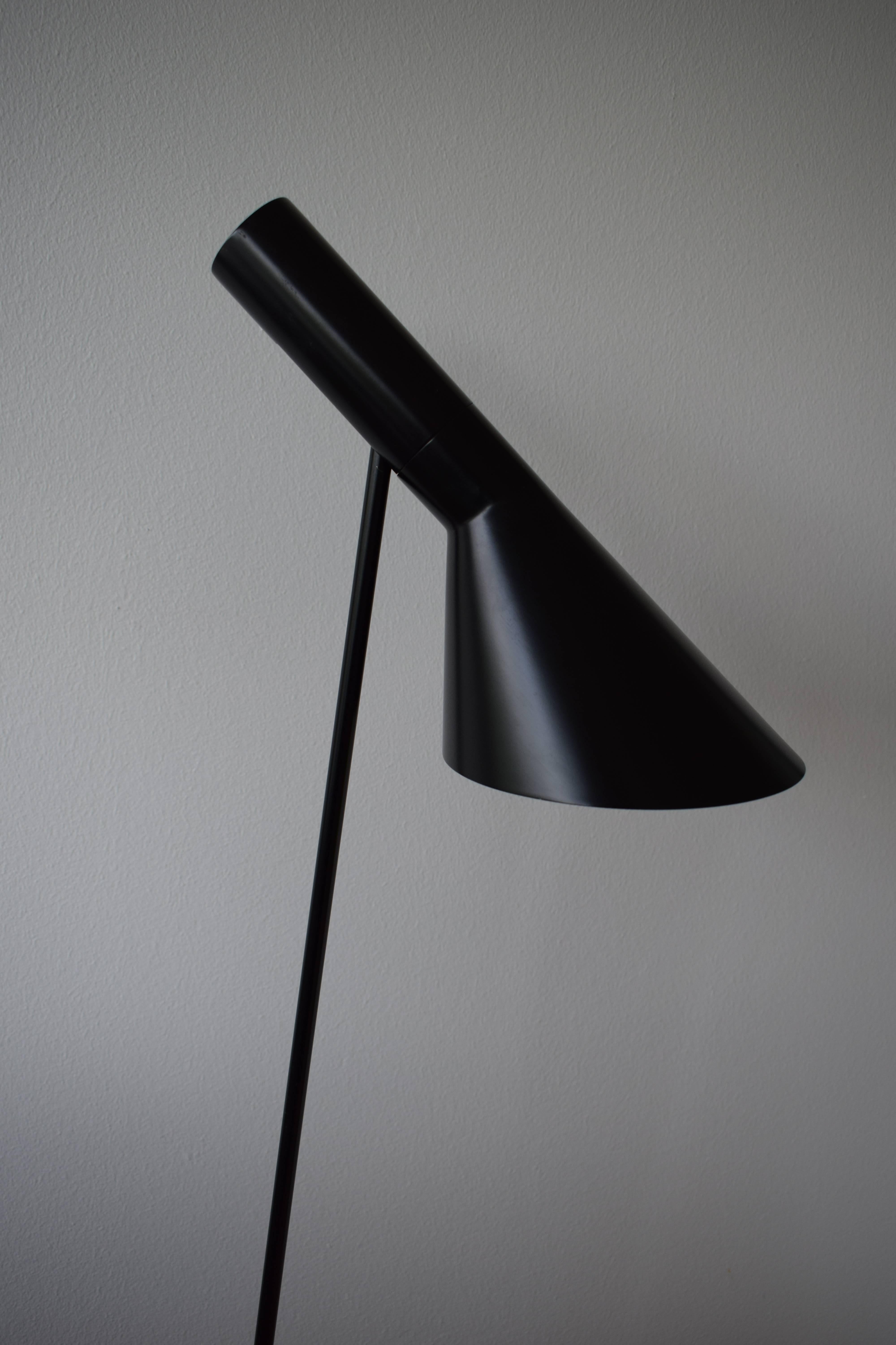 Mid-Century Modern Arne Jacobsen Floor Lamp Black For Sale