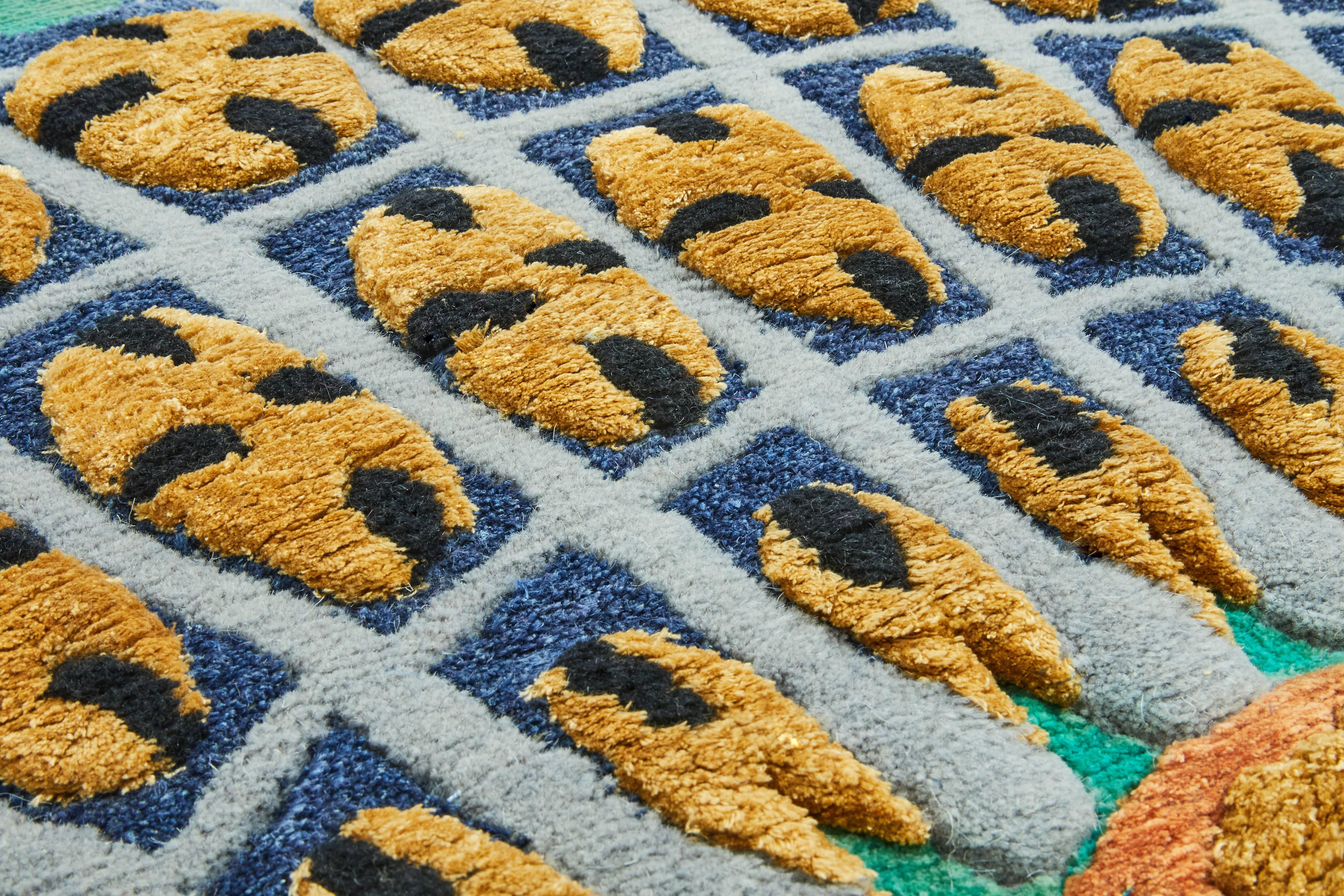 Hand-Knotted Cangaco, contemporary rug designed for Nodus by Fernando & Humberto Campana For Sale