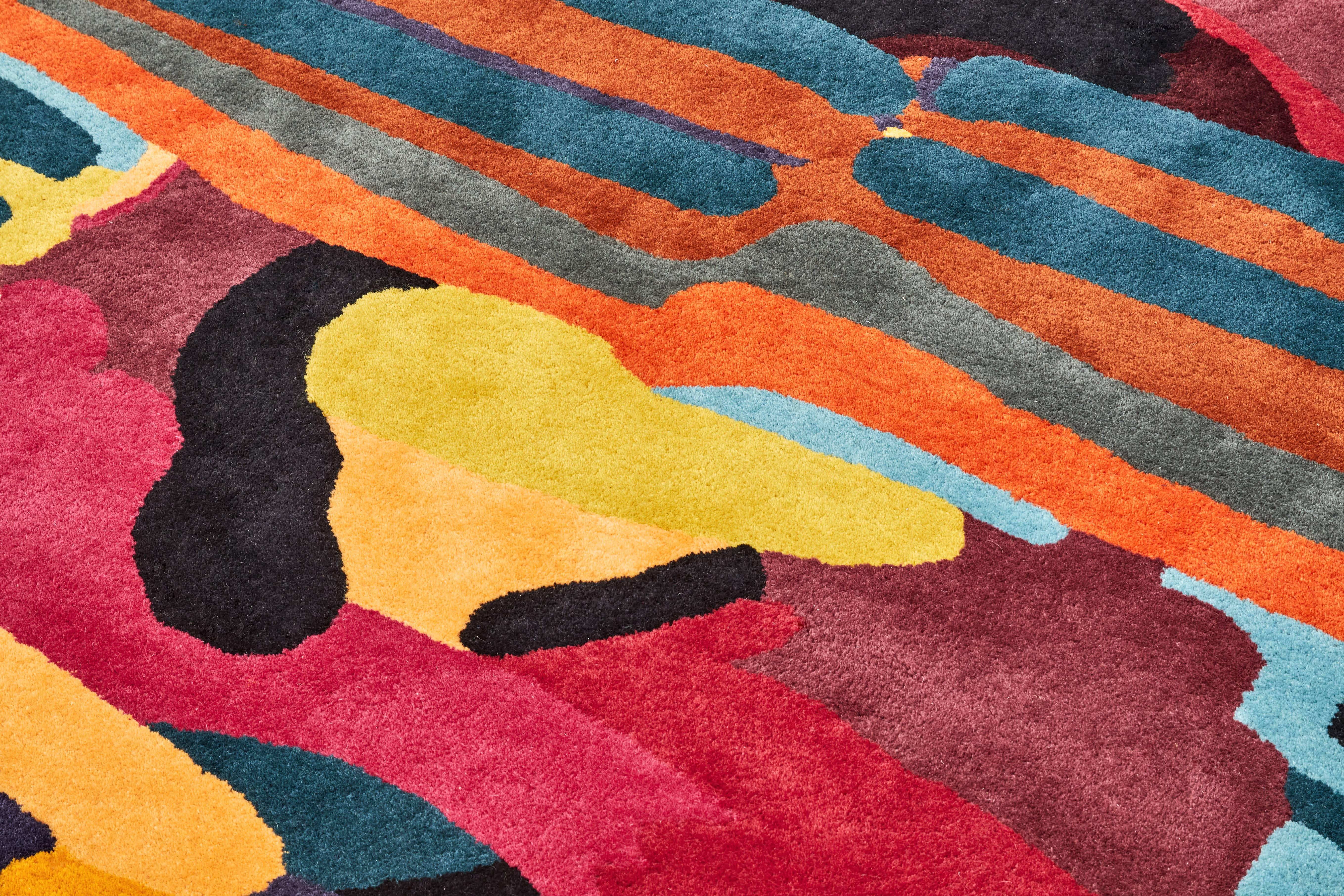 Contemporary Tufty, Handtufted Rug in Wool and Viscose, Design for Nodus by Laureline Galliot For Sale