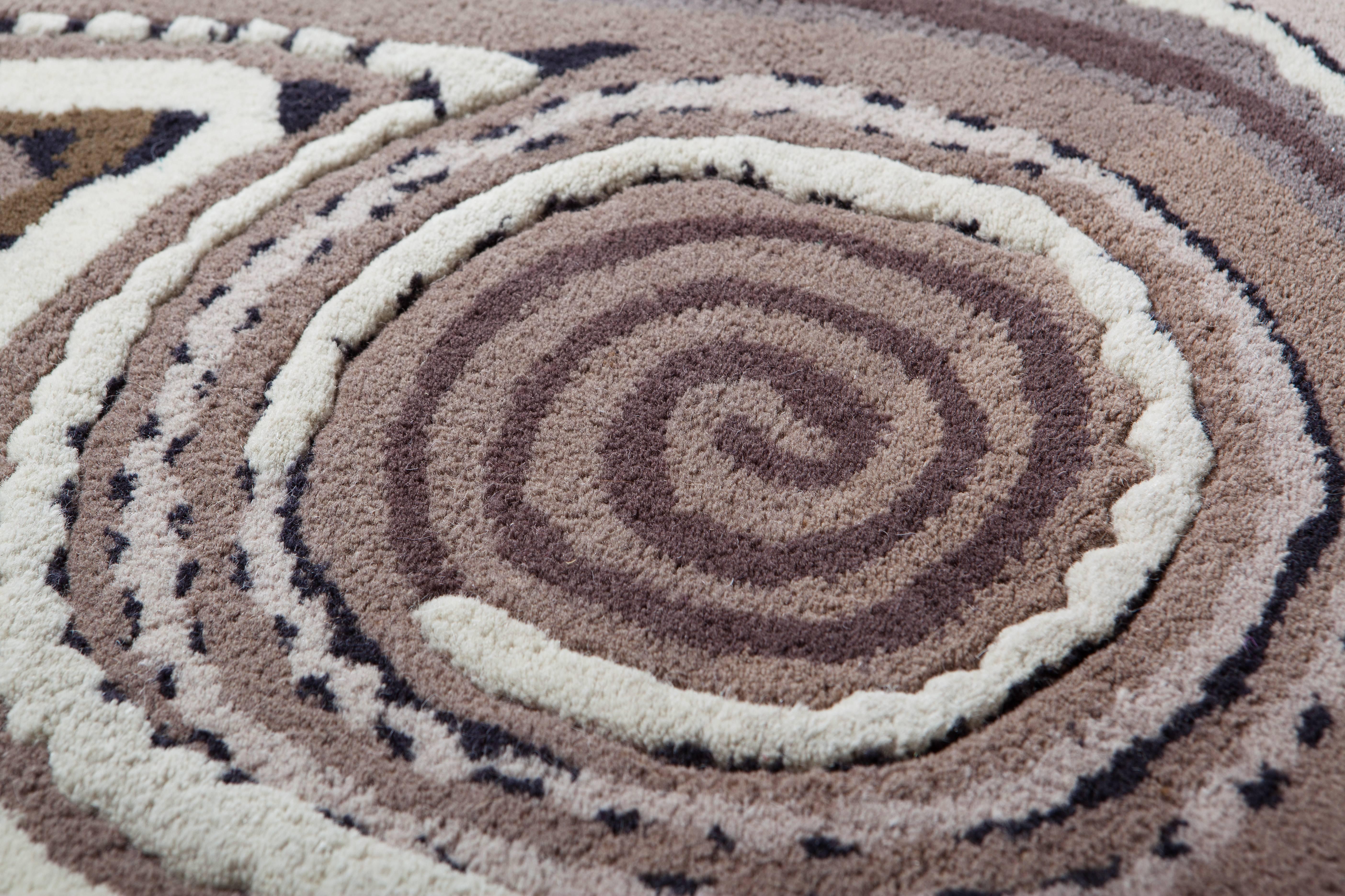 Hand-Woven Sushi Brown, Handtufted Rug Designed for Nodus by Fernando & Humberto Campana For Sale