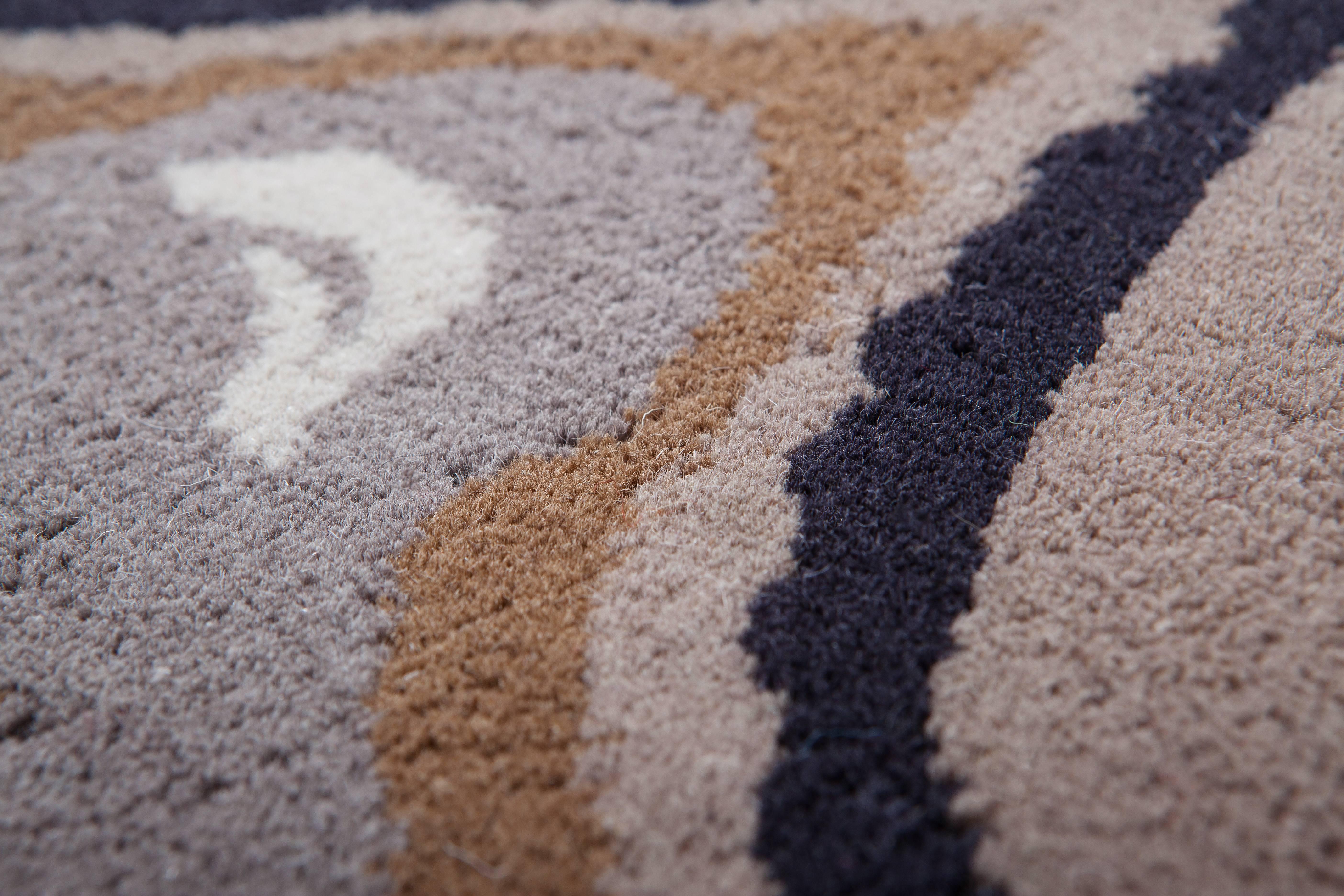 Wool Sushi Brown, Handtufted Rug Designed for Nodus by Fernando & Humberto Campana For Sale