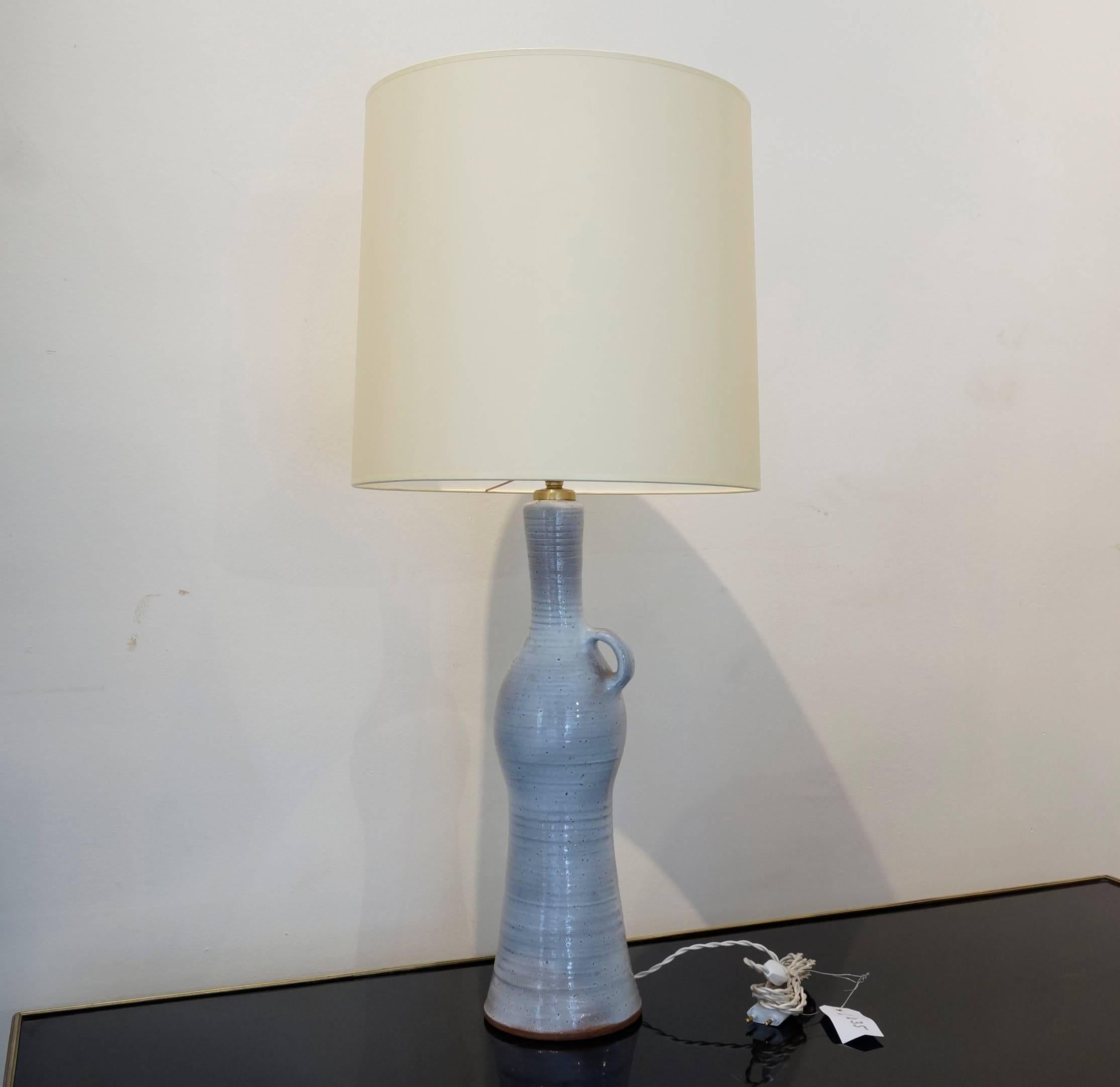 Enameled Jeanne & Norbert Pierlot Céramic Table Lamp For Sale