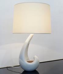 Mid-20th Century White Ceramic Table Lamp