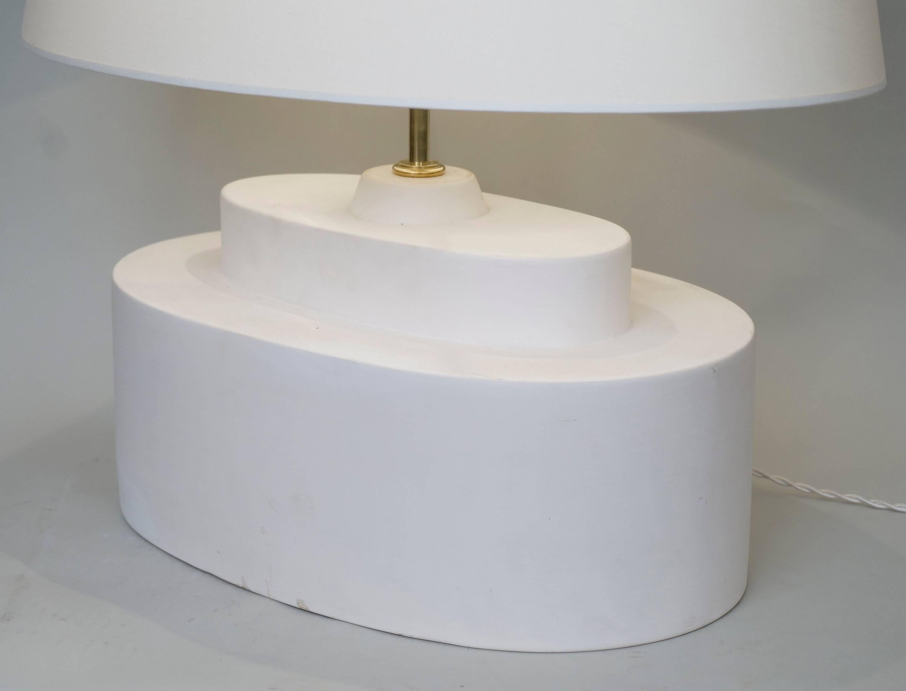 Unglazed Late 20th Century White Un-Enamelled Ceramic Table Lamp