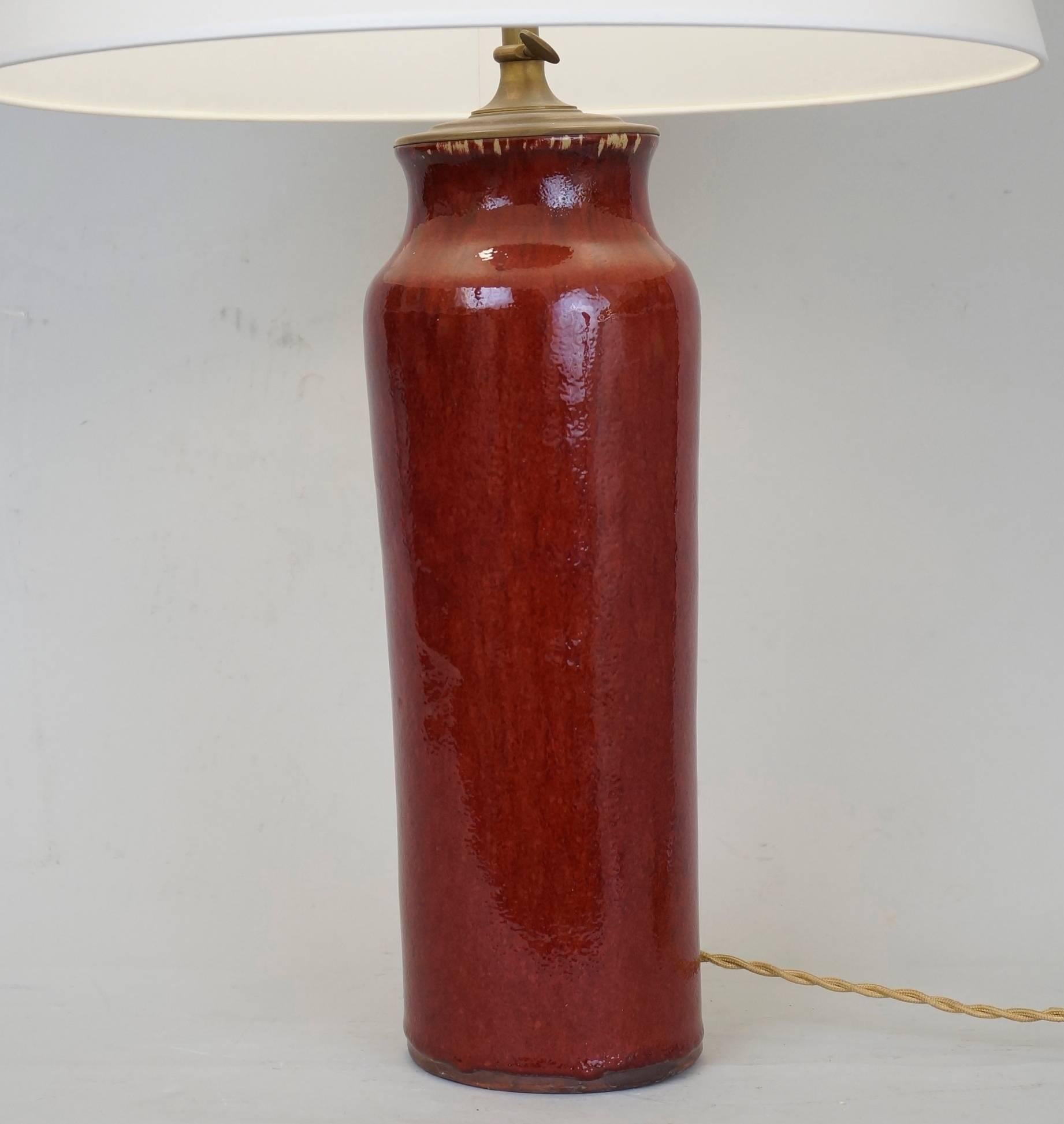 red ceramic lamp base