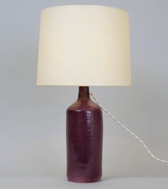 Late 20th Century Red-Purple Ceramic Table Lamp