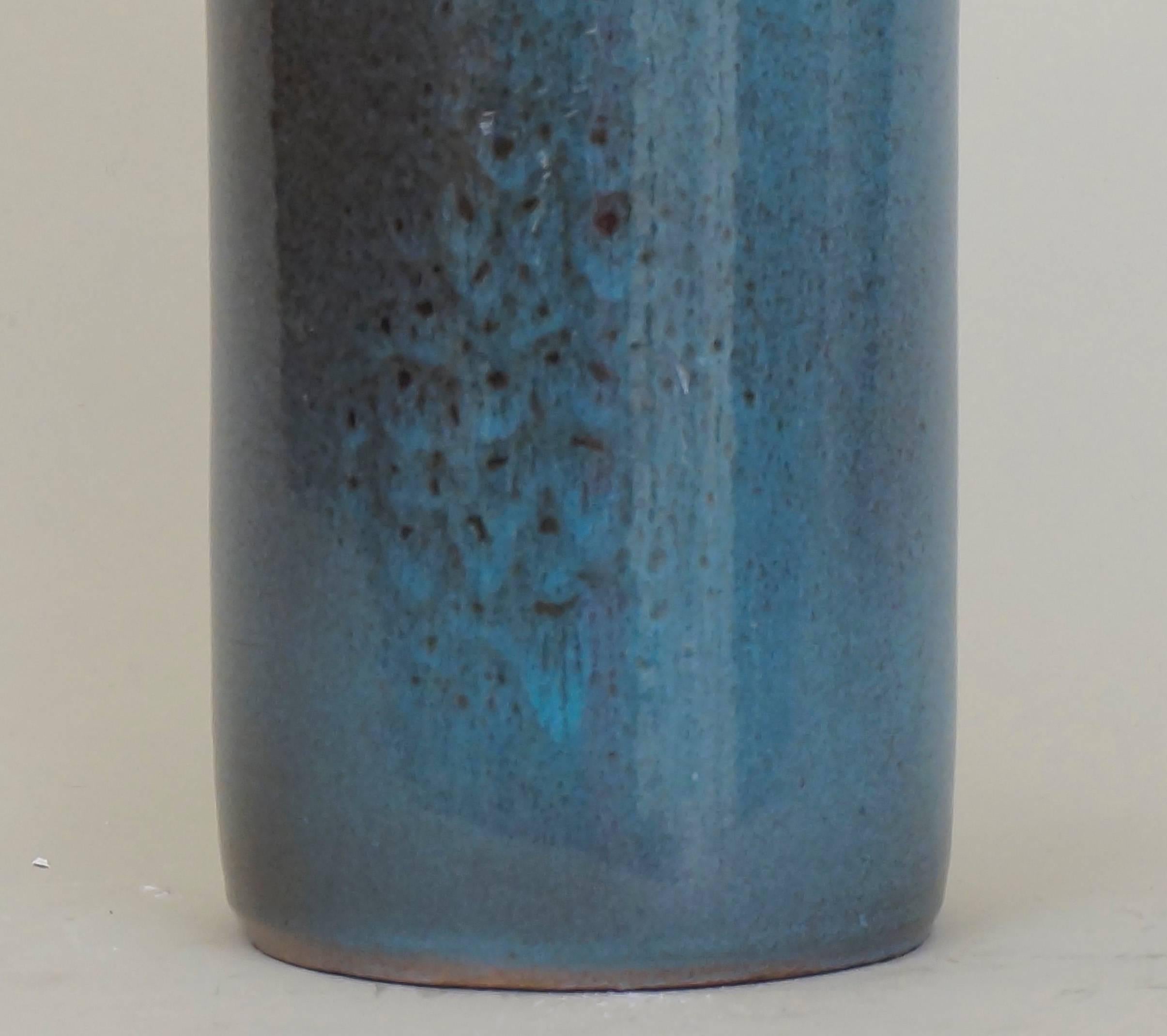 Late 20th Century Blue Ceramic Table Lamp In Excellent Condition In Paris, FR